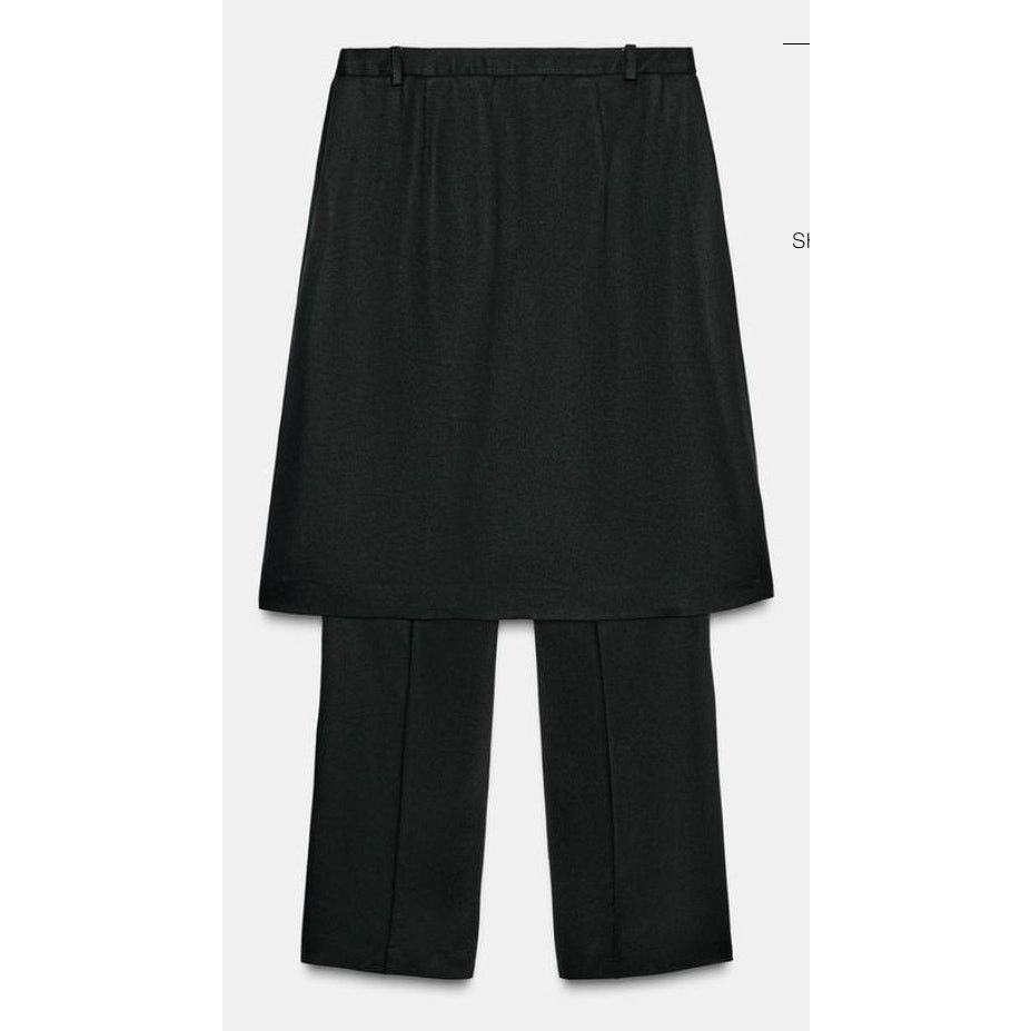 Zara Zara COLLECTION PAREO OVER SKIRT STRAIGHT LEG TROUSERS. S Size 27" / US 4 / IT 40 - 7 Thumbnail