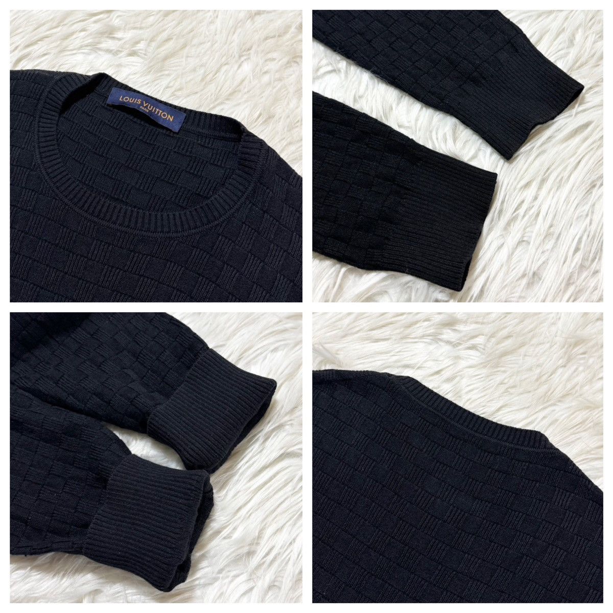 Louis Vuitton Louis Vuitton Damier Knit Sweater with LV Leather Patch, Size US M / EU 48-50 / 2 - 3 Thumbnail