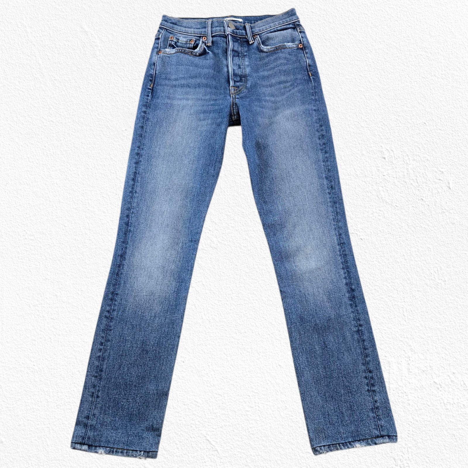GRLFRND GRLFRND Karolina High-Rise Straight Jeans Size 25 Size 25" / US 0 / IT 36 - 3 Thumbnail