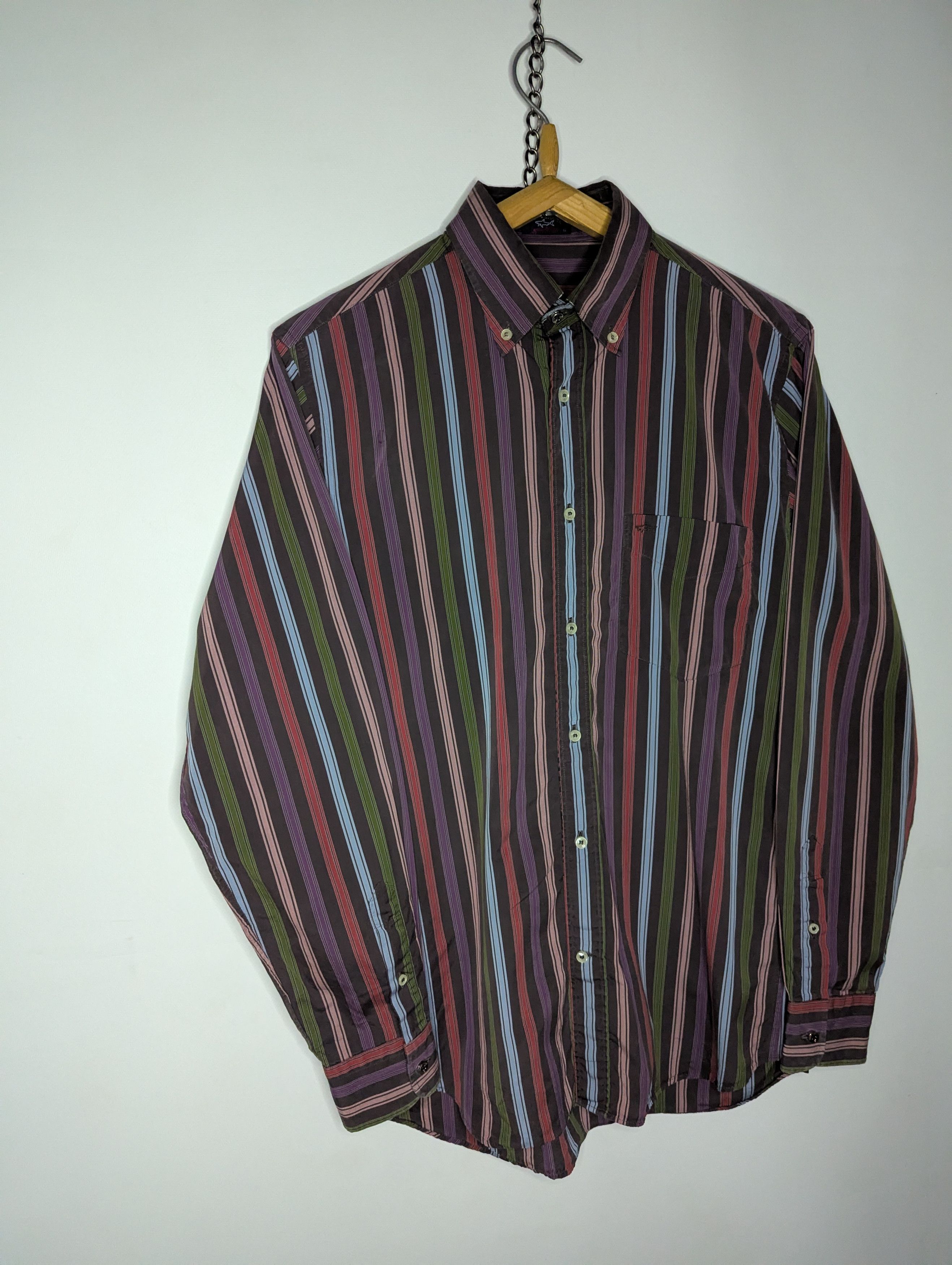 Paul & Shark × Vintage Paul & Shark Silver Collection Vintage Striped Shirt Size 40 Size US M / EU 48-50 / 2 - 2 Thumbnail