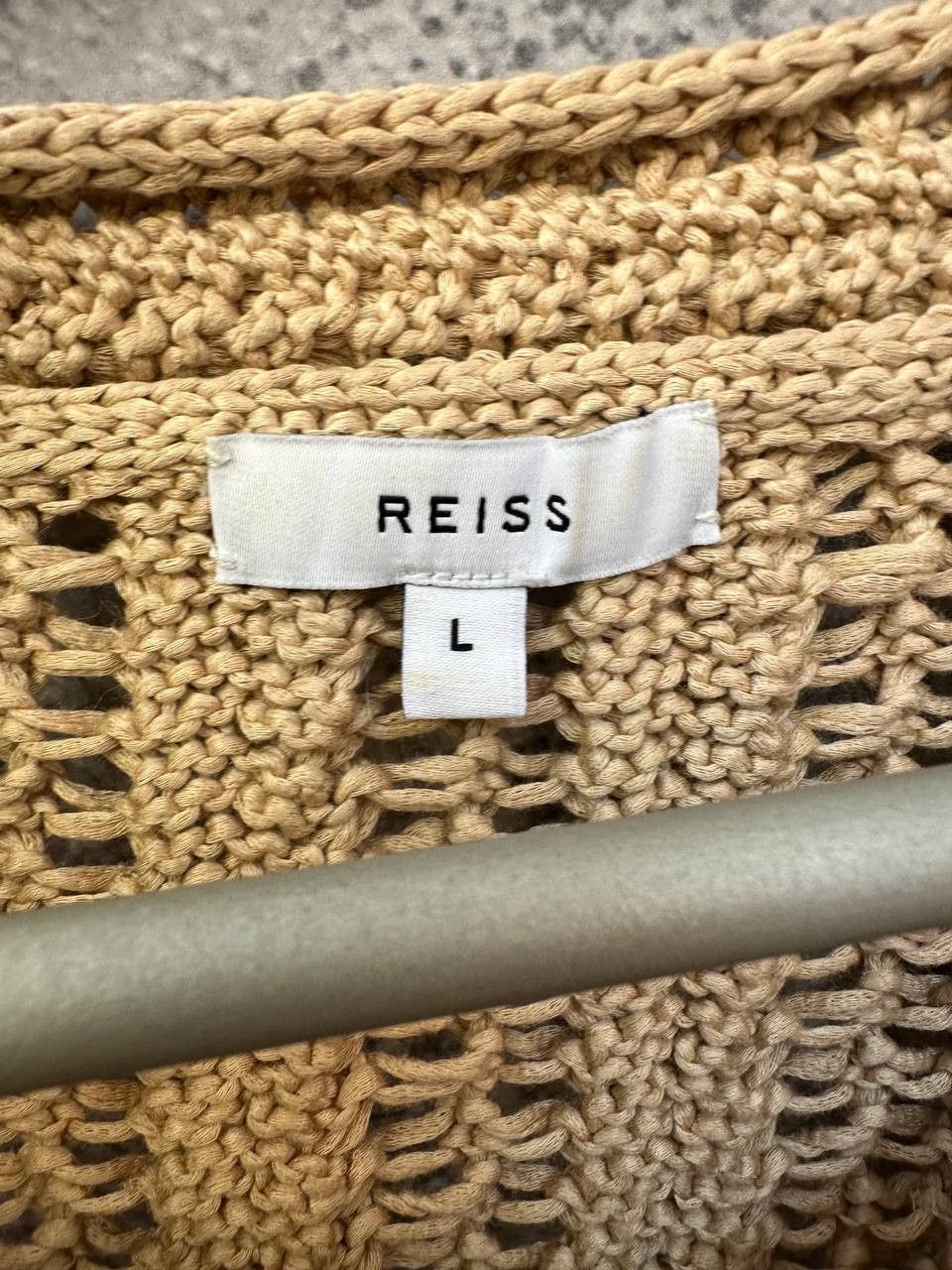 Reiss Reiss Silive Open-Knit Cotton Jumper Beige Sweater Relaxed Size L / US 10 / IT 46 - 11 Thumbnail
