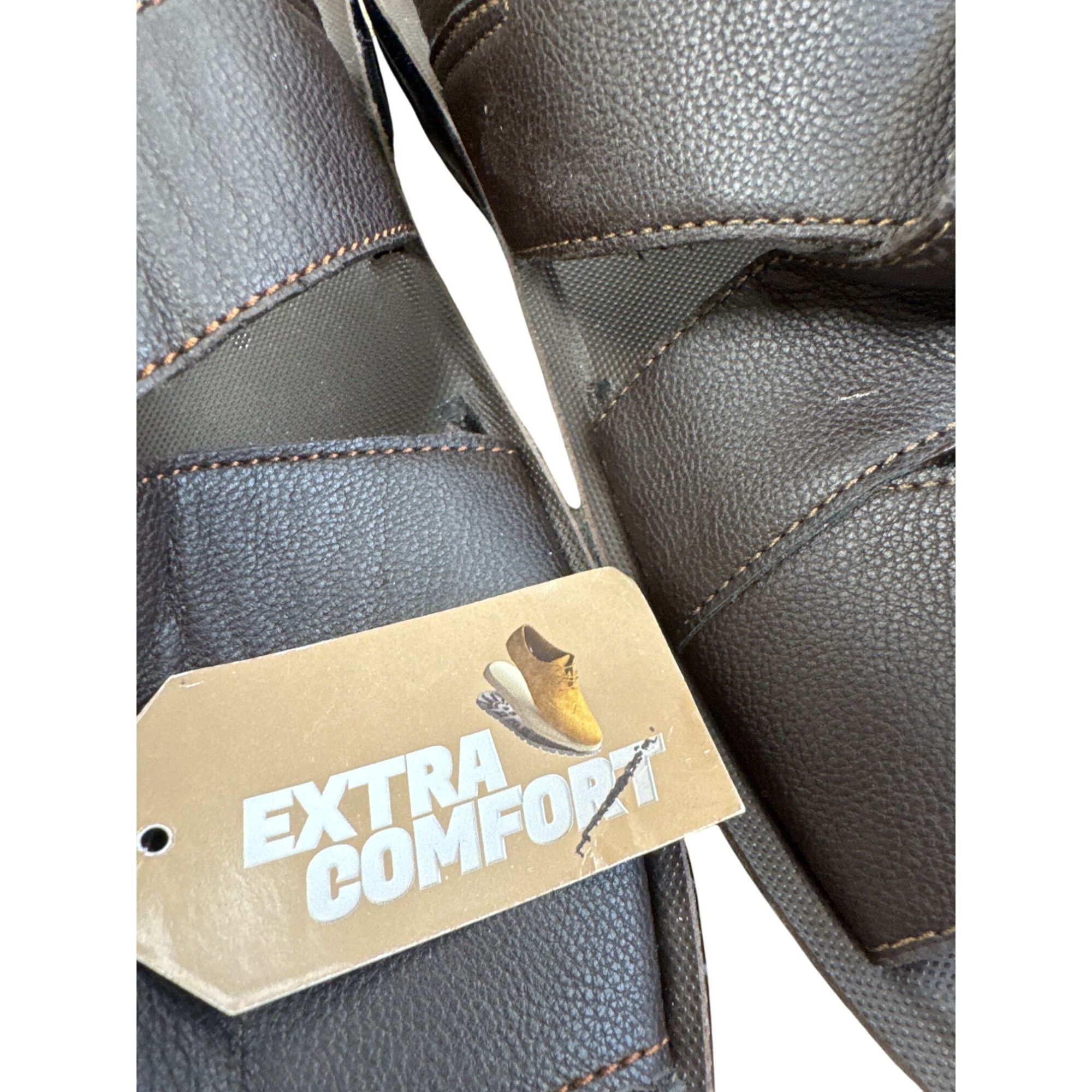 Other Ndure Mens Brown Leather Slip-On Sandals Size 10 SKU 8303 Size US 10 / EU 43 - 9 Thumbnail