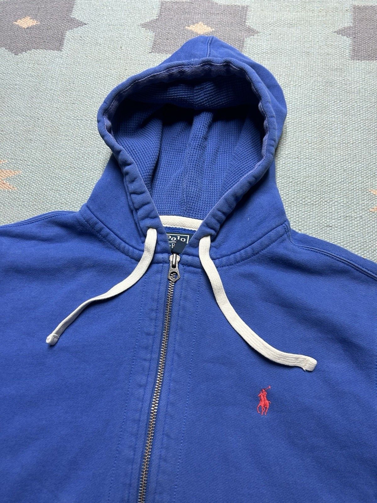 Vintage Vtg polo Ralph Lauren hoodie zip waffle thermal hood pony XL Size US XL / EU 56 / 4 - 4 Thumbnail