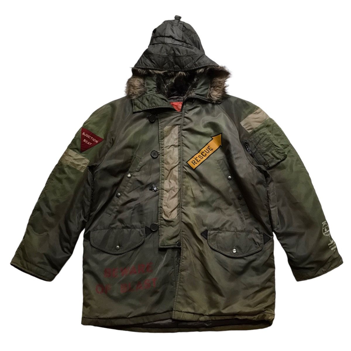 Avirex RARE VINTAGE AVIREX BOMBER FAUX FUR PARKA SUN FADED JACKET Size US L / EU 52-54 / 3 - 1 Thumbnail