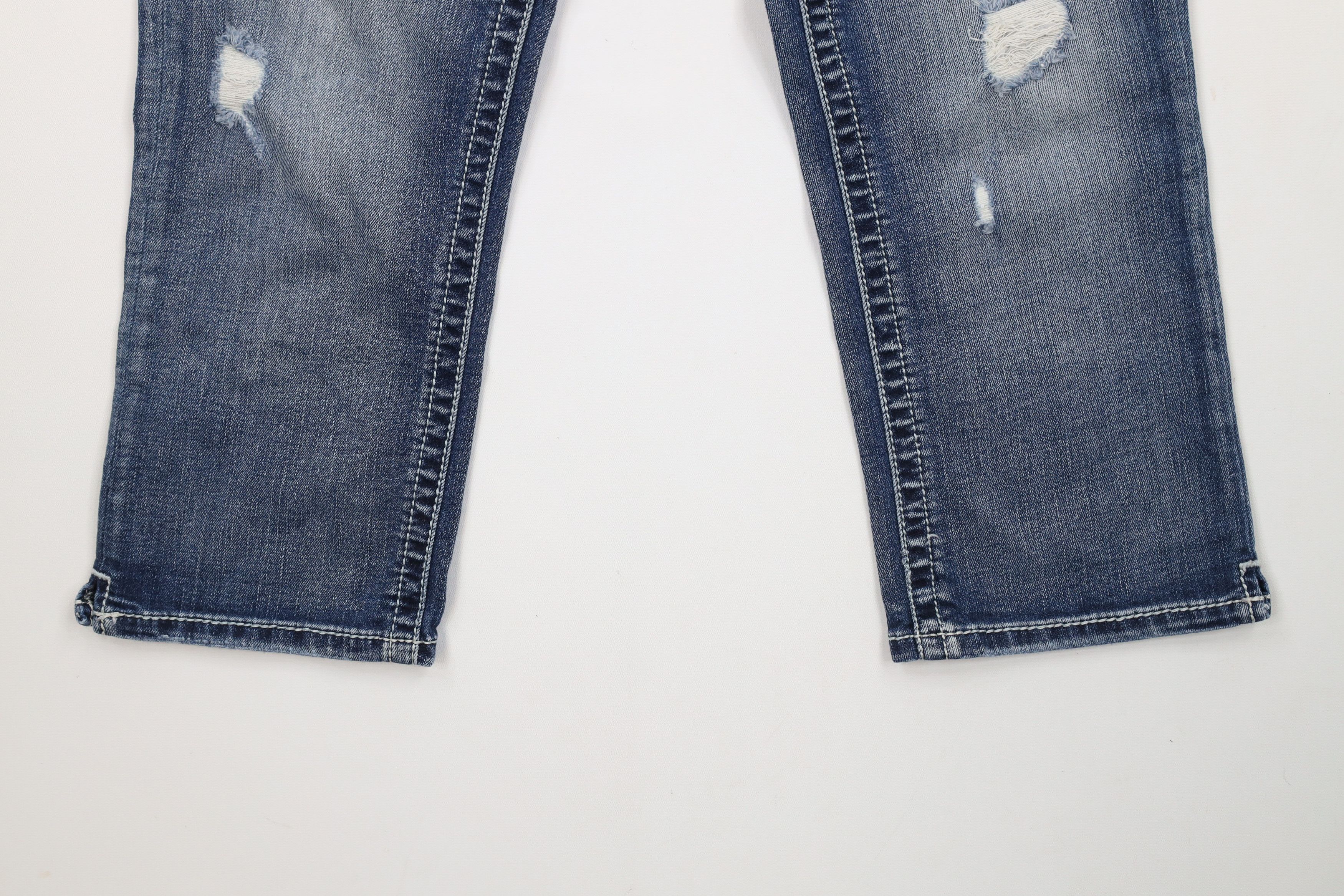 Miss Me × Vintage Miss Me USA Flag Signature Cuffed Capri Denim Jeans Blue Size 29" - 4 Thumbnail