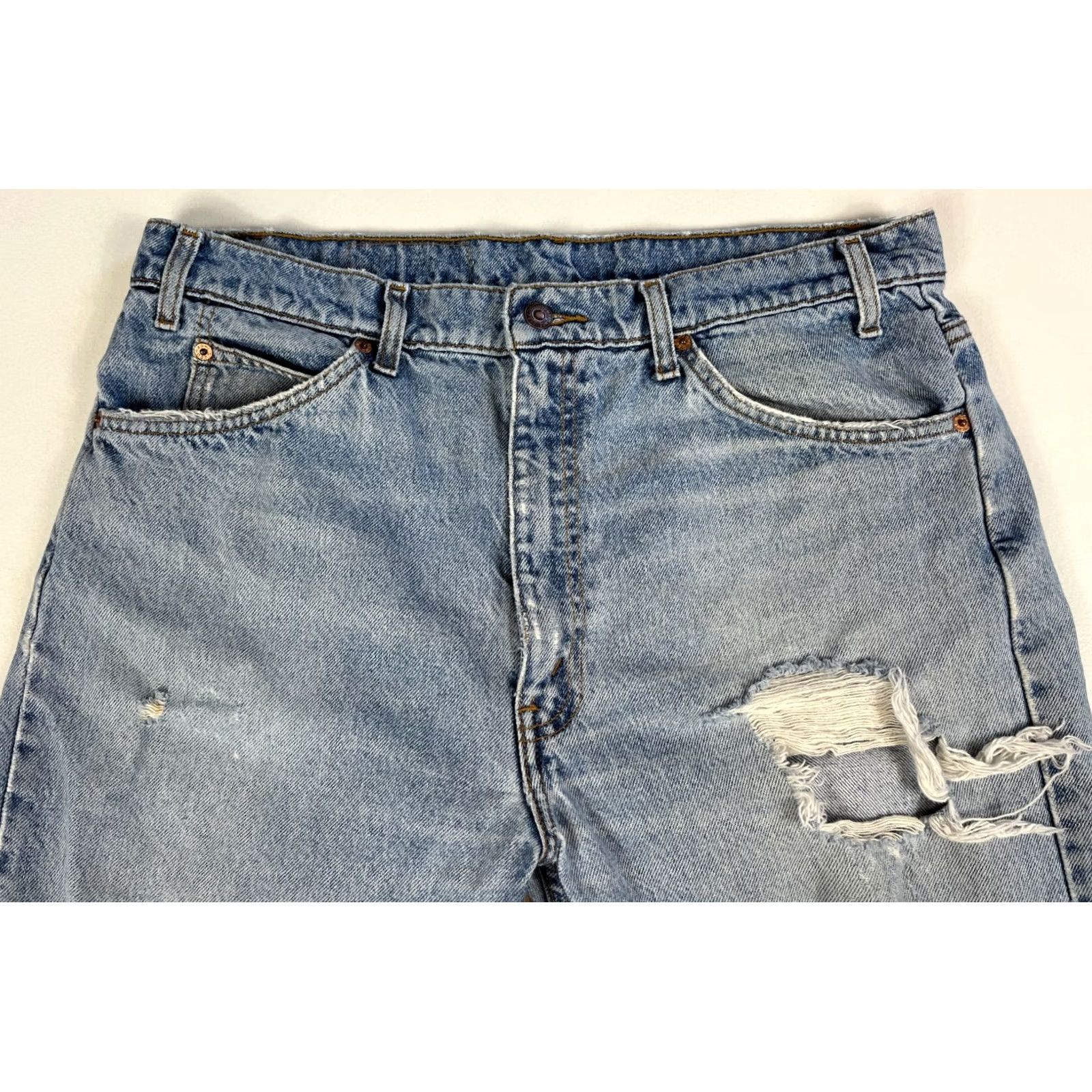 Levi's Levi's 505 Jeans Regular Levi's 505 Jeans Distressed Vintage 90s Mens 38x30 Blue Denim Straight Jeans Mens Size US 35 - 3 Thumbnail