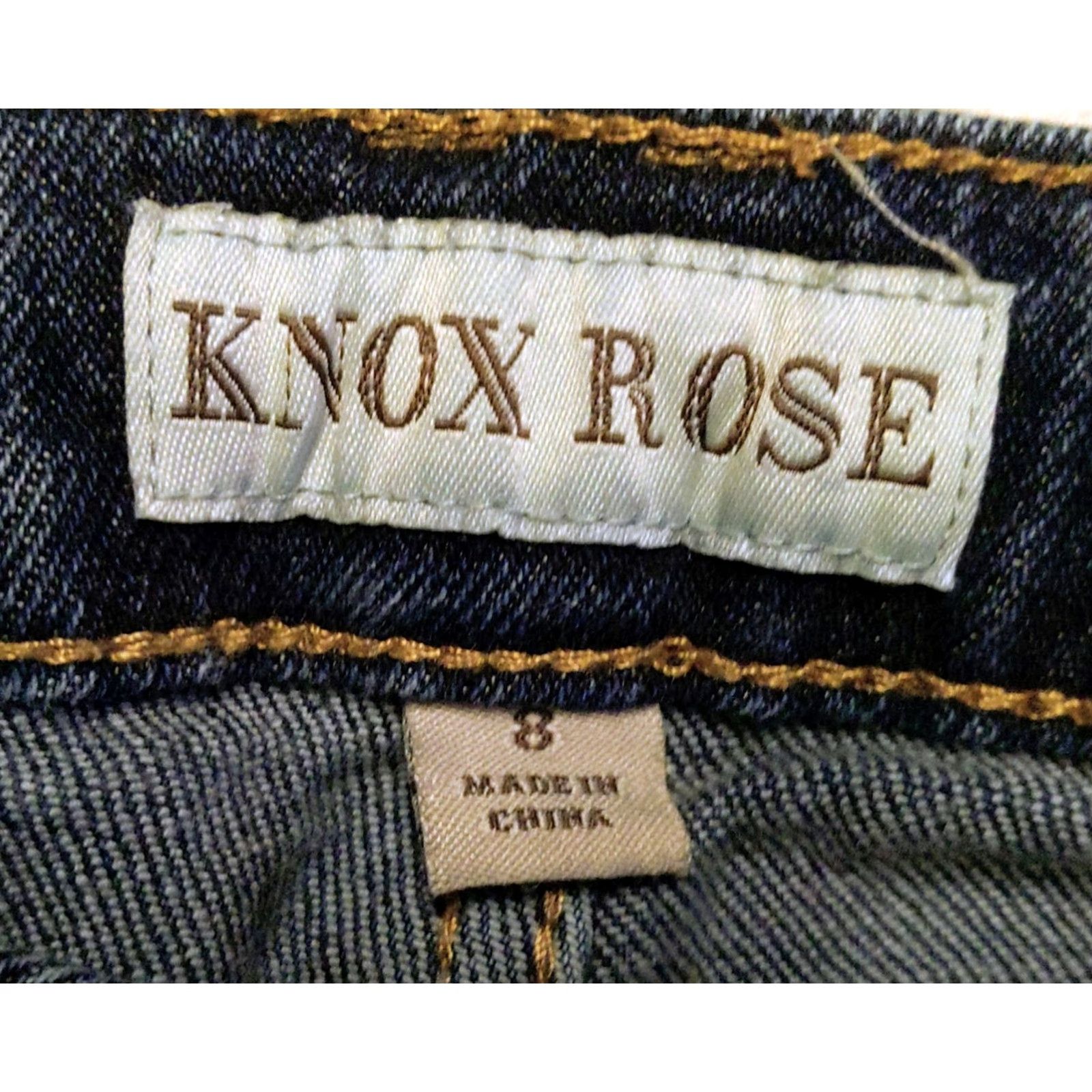 Vintage Knox Rose Women's Capris Jeans Size 8 Embroidered Dark Wash Stretch Capris Jeans Blue 5-Pocket Regular Rise Bohemian Rose Aztec Mens Womens Girls Size 30" / US 8 / IT 44 - 5 Thumbnail