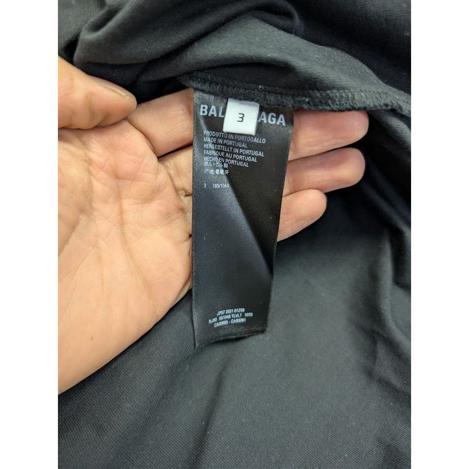 Balenciaga o1rshd1 Paris Vintage Jersey L/S T-Shirt in Black Size US L / EU 52-54 / 3 - 16 Thumbnail