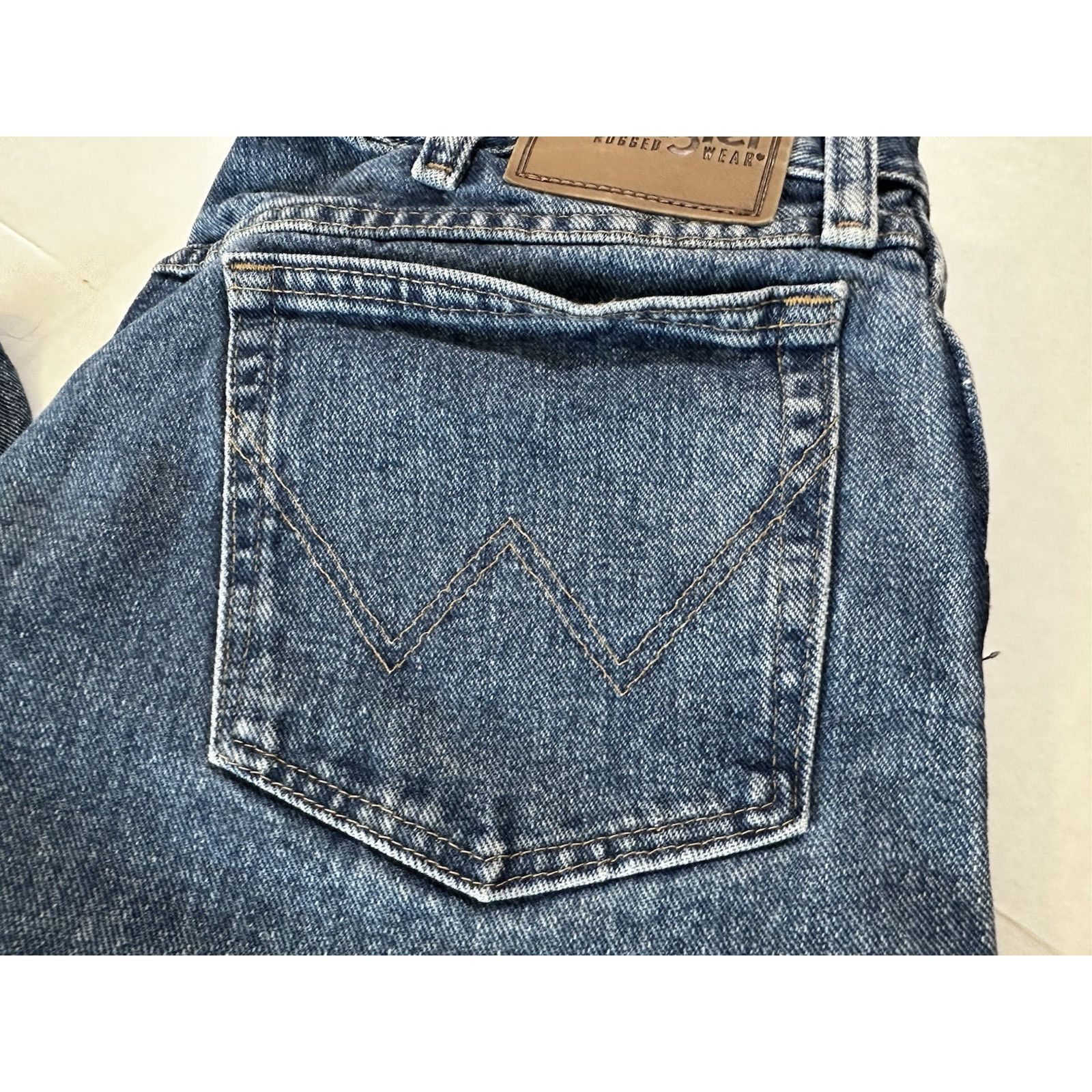 Wrangler Wrangler Rugged Wear Denim Blue Jeans 36x34 Straight Western Size US 36 / EU 52 - 3 Thumbnail