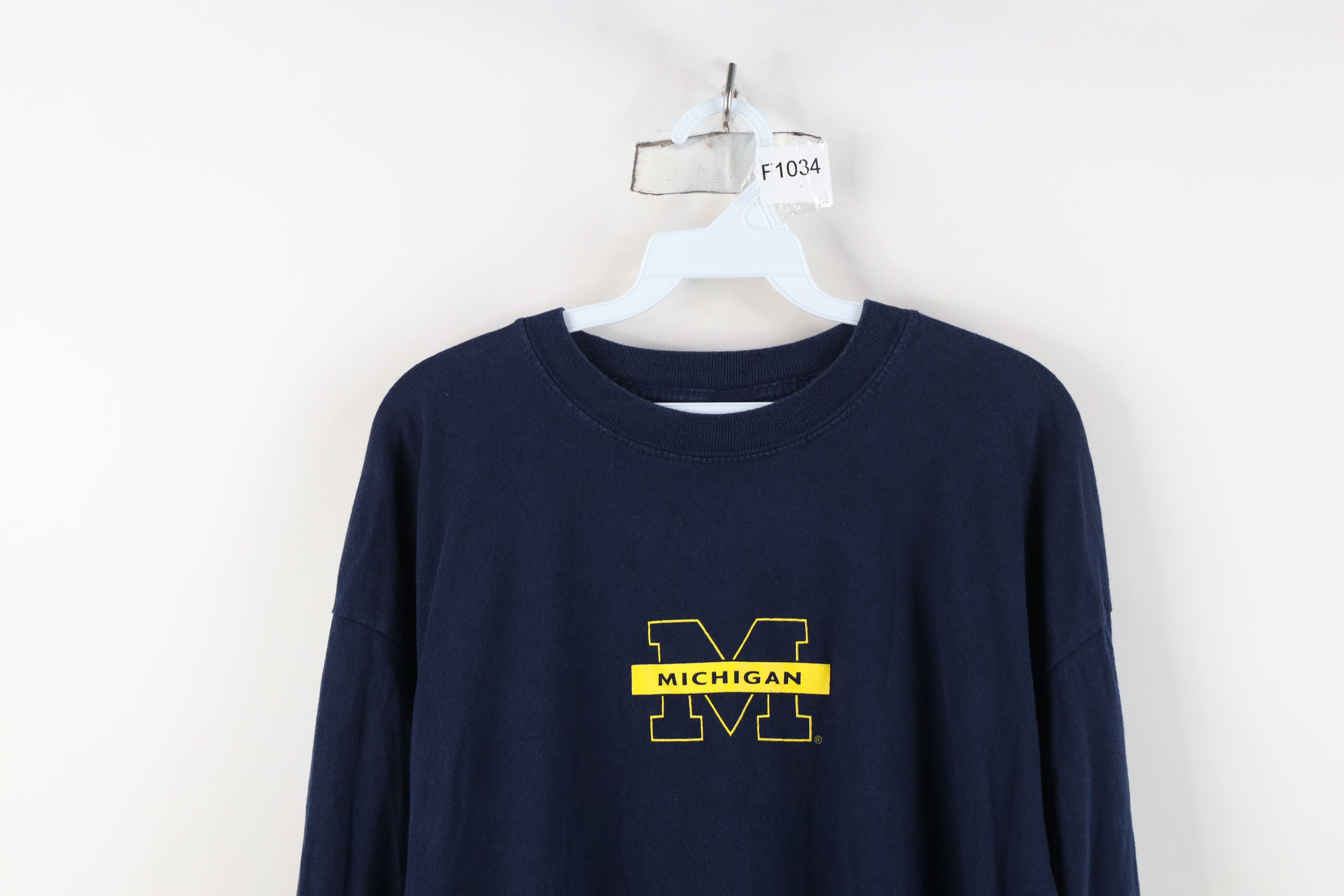 Vintage Vintage 90s University of Michigan Long Sleeve T-Shirt Size US XL / EU 56 / 4 - 2 Thumbnail