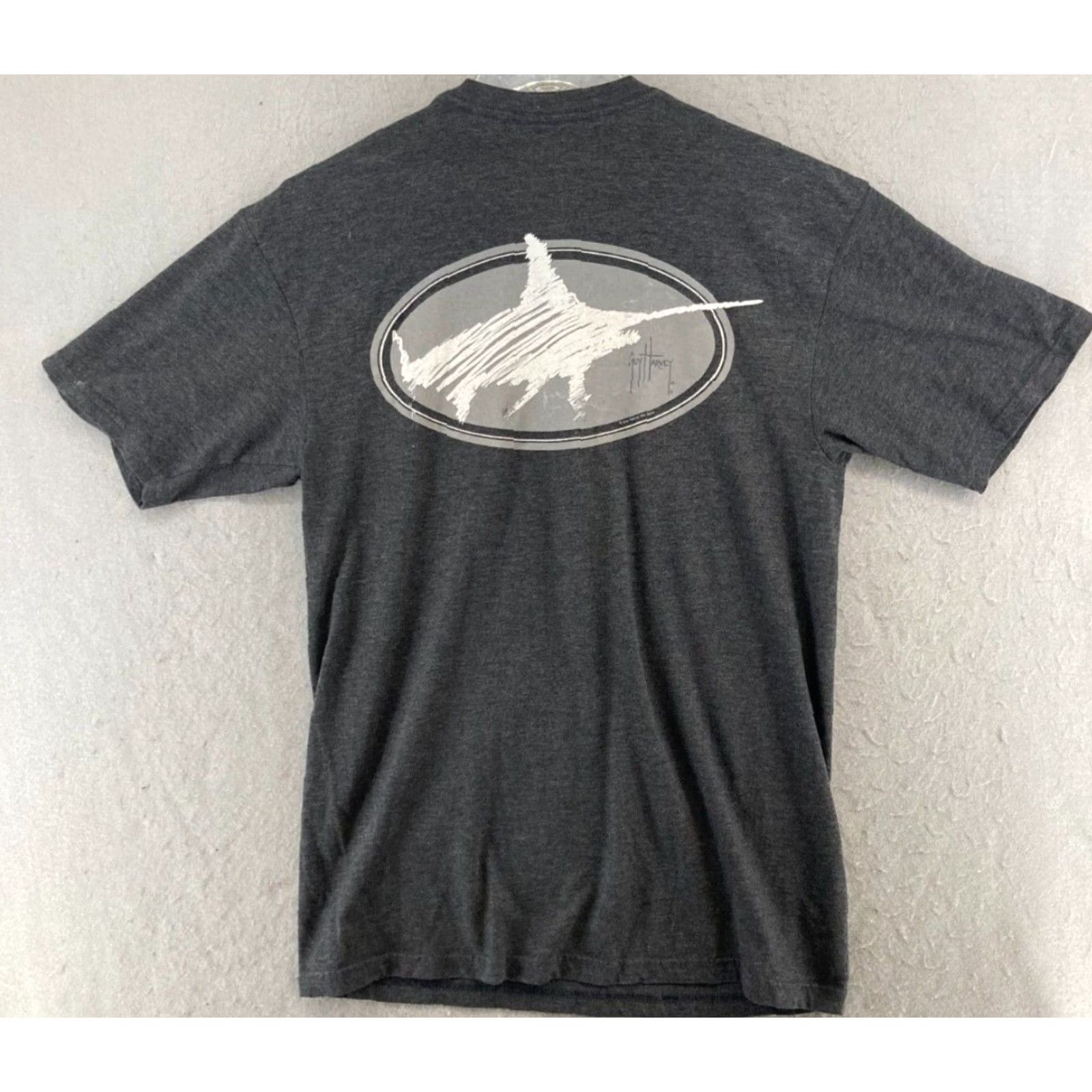 Guy Harvey Guy Harvey AFTCO Mens TShirt M Gray Outdoor Classic Fit Shirt Mens M Gray Graphic Print 90s? Size US M / EU 48-50 / 2 - 6 Thumbnail