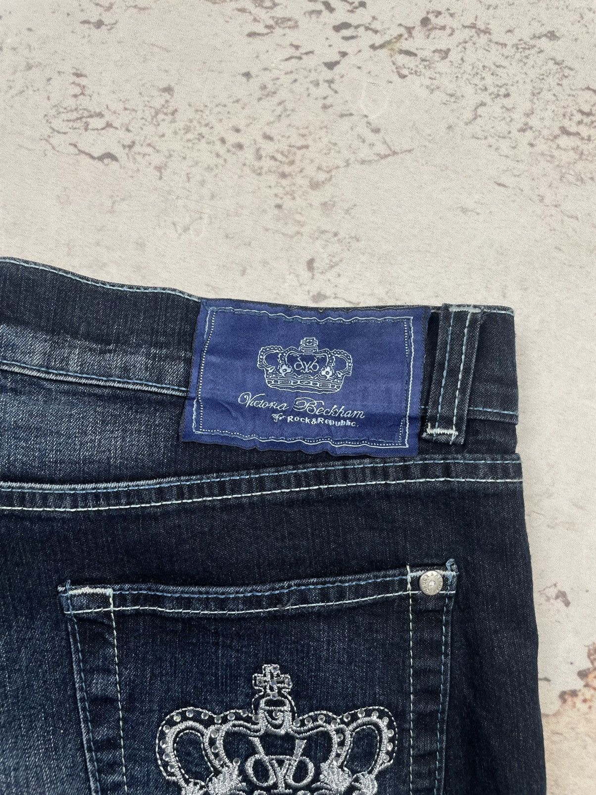 Victoria Beckham Victoria Beckham W34 L32 Jeans – Bootcut Fit, Navy, Drip egv Size 34" / US 12 / IT 48 - 15 Thumbnail