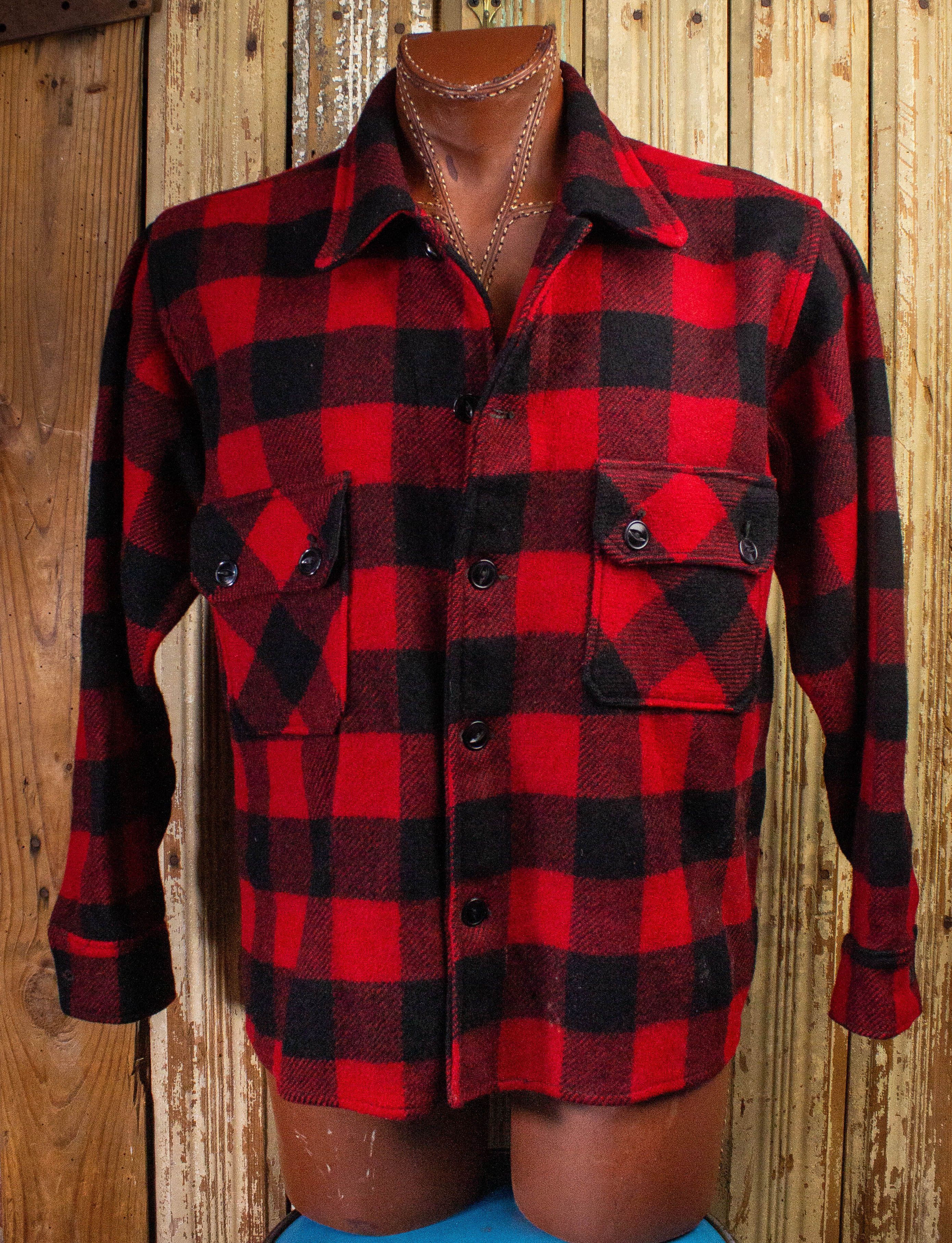 image of Vintage Buffalo Plaid Flannel Shirt in Black/Red, Men's (Size XL)