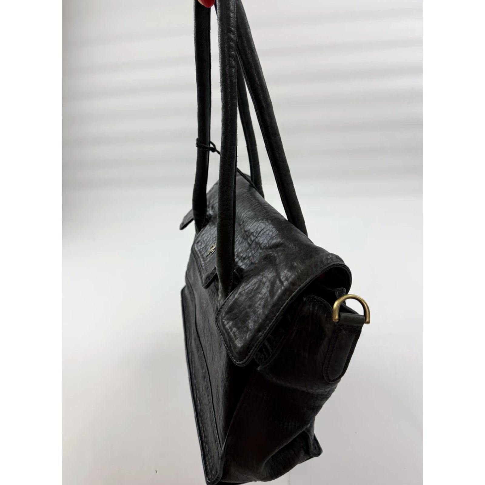 Cole Haan Cole Haan Satchel Bag Womens Medium Black Leather Top Handle Red Lining Purse Size M / US 6-8 / IT 42-44 - 2 Thumbnail