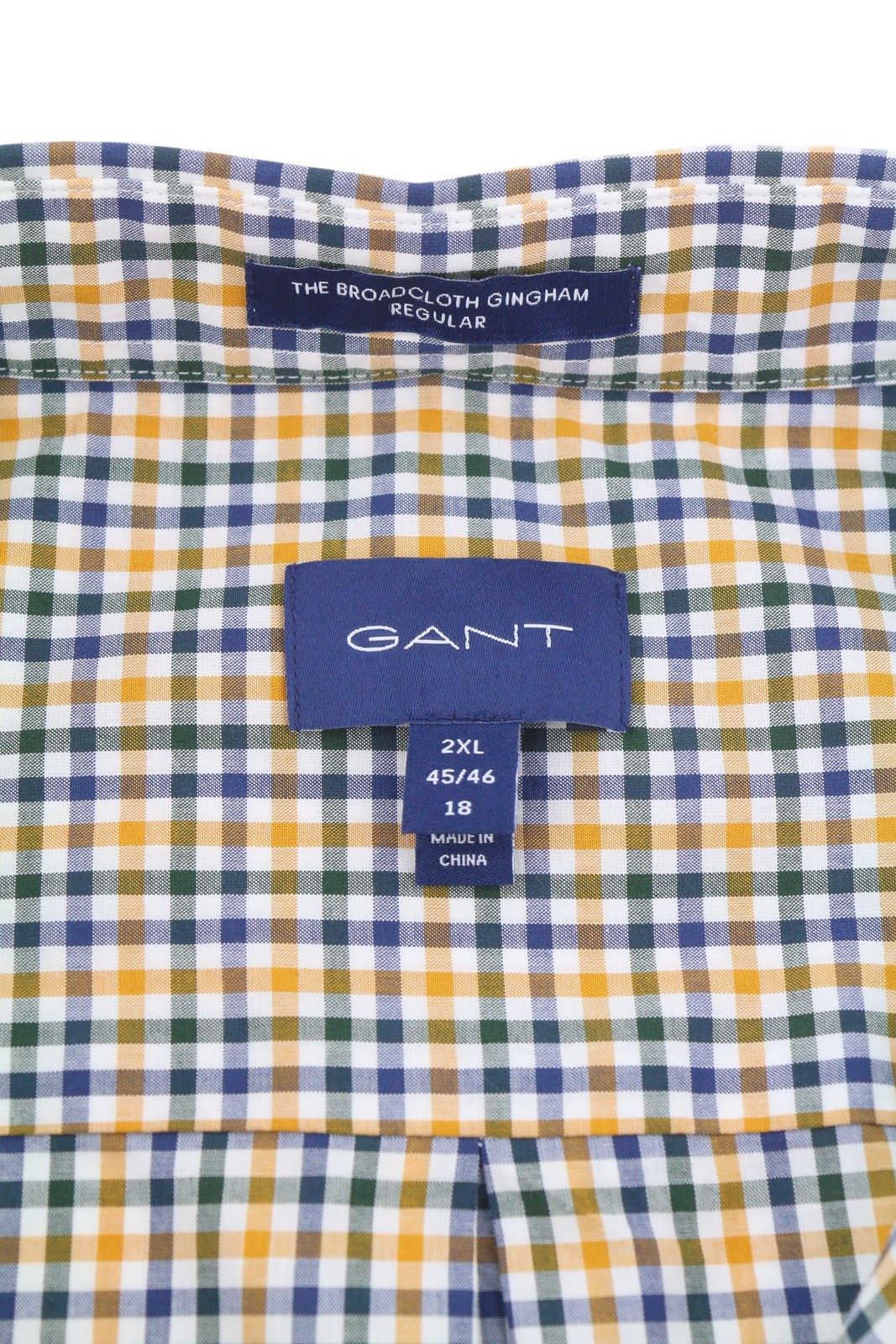 Gant THE BROADCLOTH GINGHAM 2XL Mustard Button 87492 Size US XXL / EU 58 / 5 - 6 Thumbnail