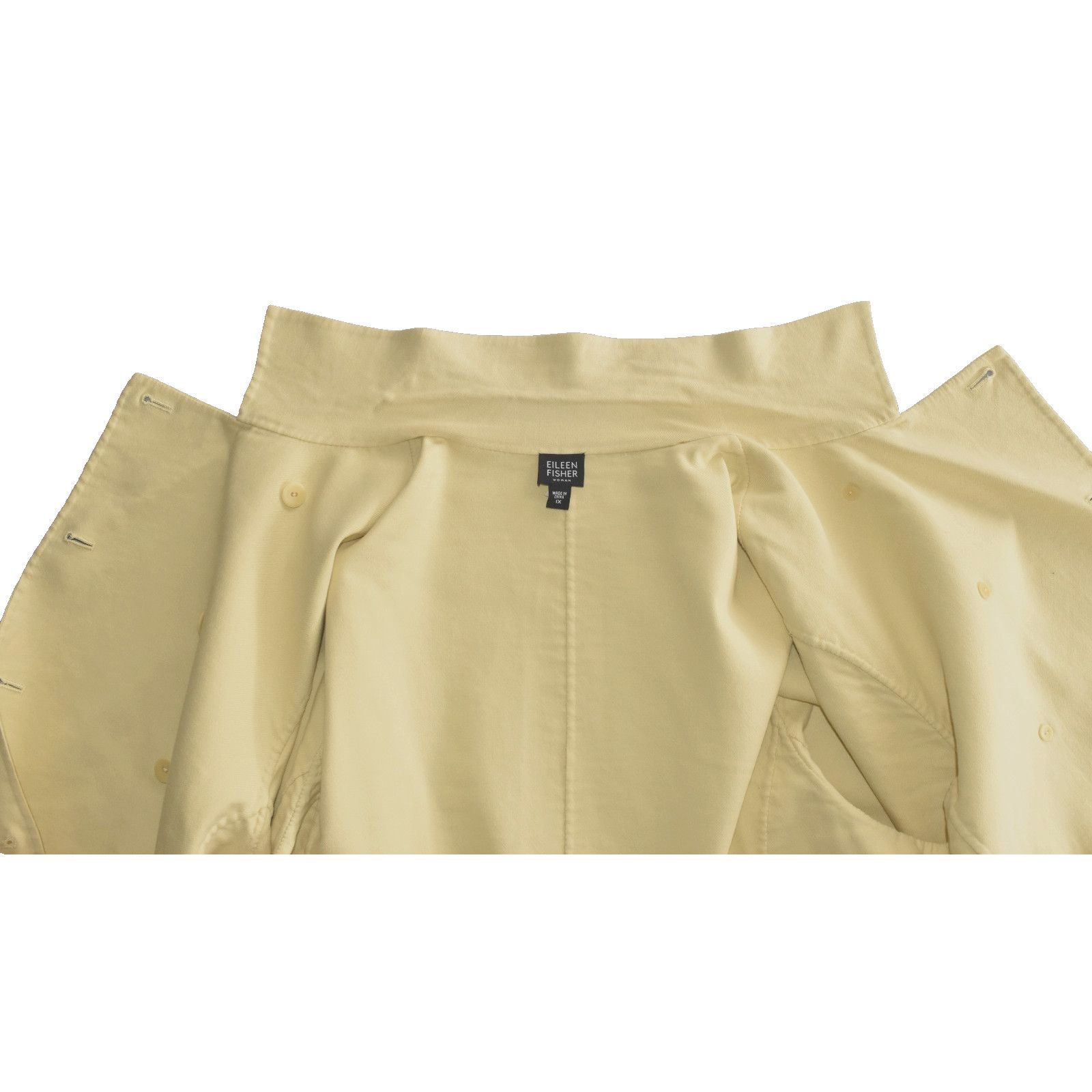 Eileen Fisher EILEEN FISHER Yellow Cotton Blend Double Breasted Jacket 1X Size XL / US 12-14 / IT 48-50 - 6 Thumbnail