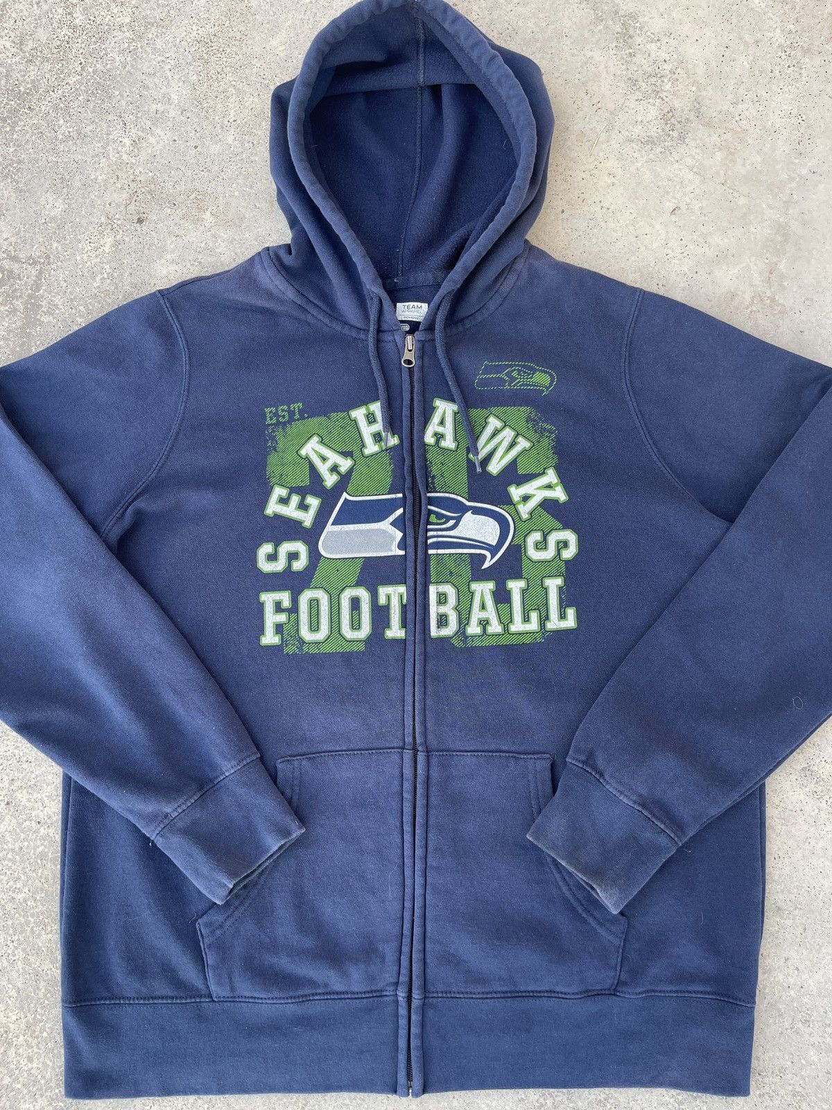 NFL × Vintage Vintage Seattle Seahawks Footbal Full Zipper Hoodie Size US L / EU 52-54 / 3 - 2 Thumbnail
