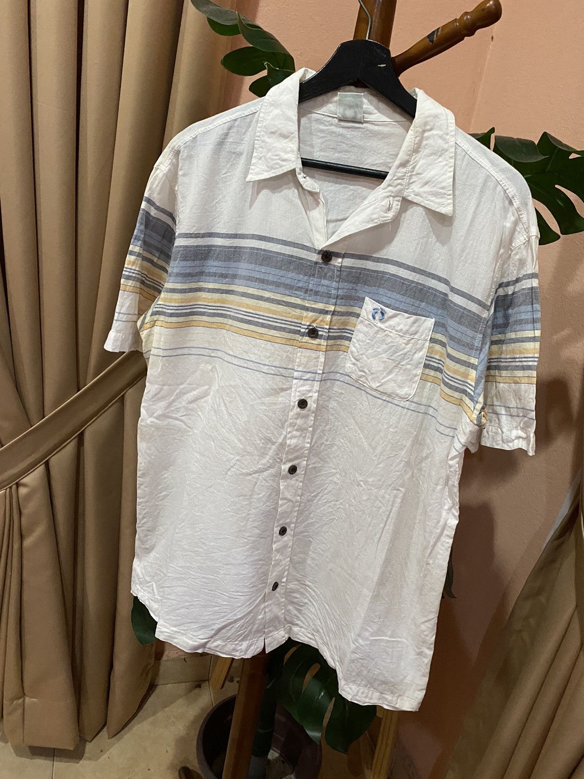 Hang Ten Hang Ten Vintage Striped Short Sleeve Shirt 90s Surf Style Size US XL / EU 56 / 4 - 2 Thumbnail