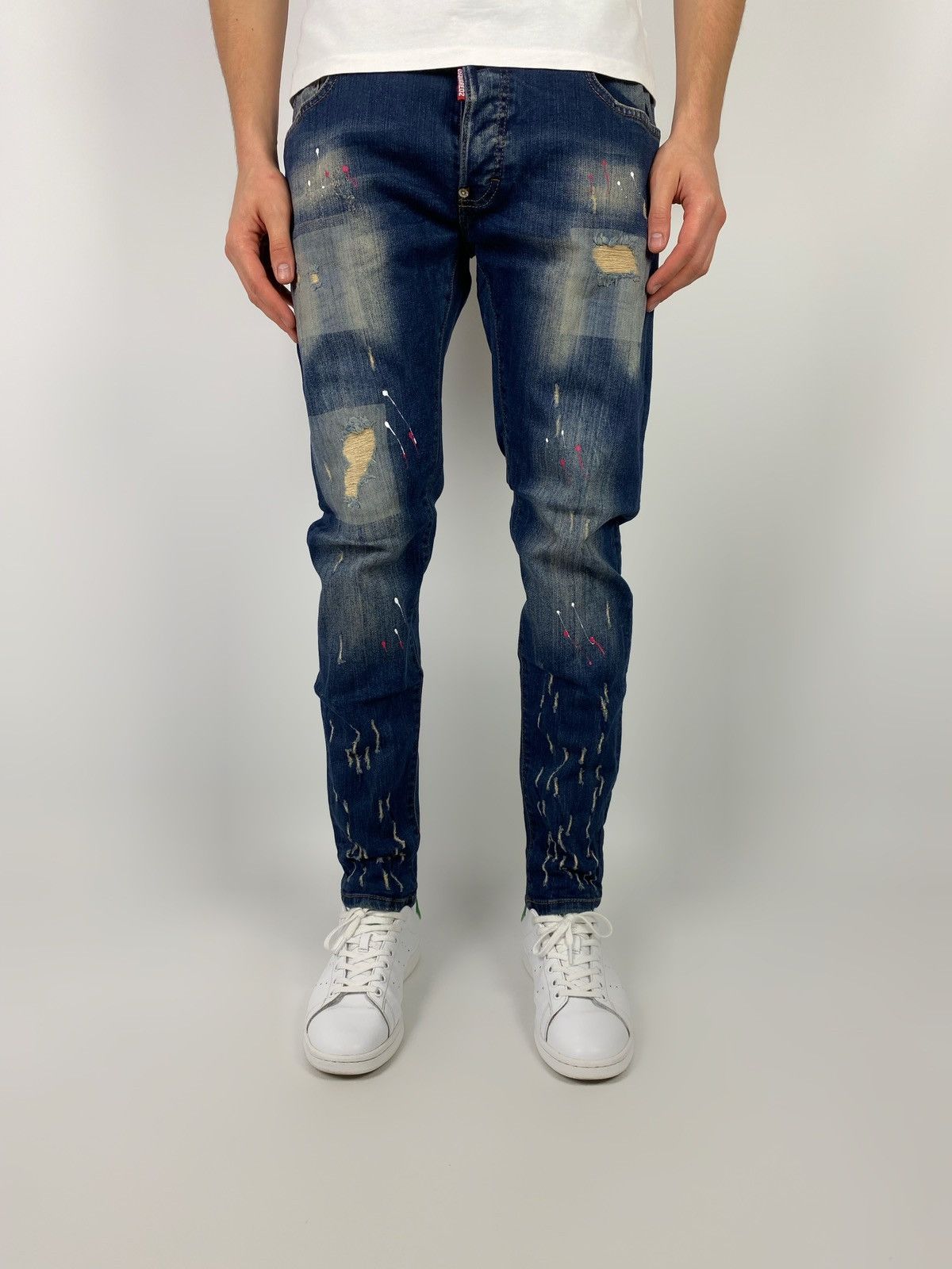 Dsquared2 Dsquared2 Cool Guy Slim Distressed Painted Denim Pants Jean Size US 34 / EU 50 - 1 Thumbnail