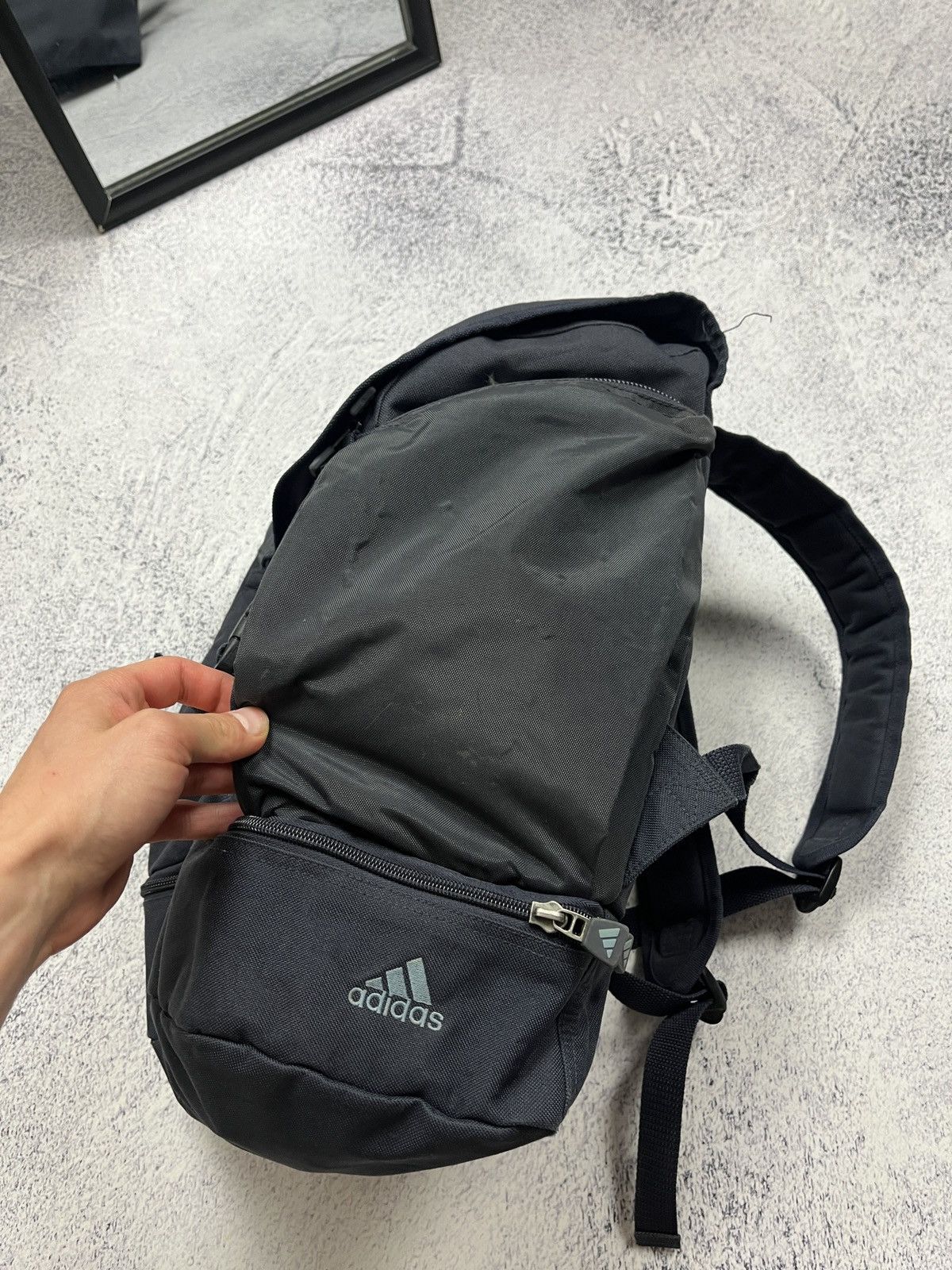 Adidas Vintage Adidas 00’s Y2K Logo Backpack Streetwear Hype Rare Size ONE SIZE - 14 Thumbnail