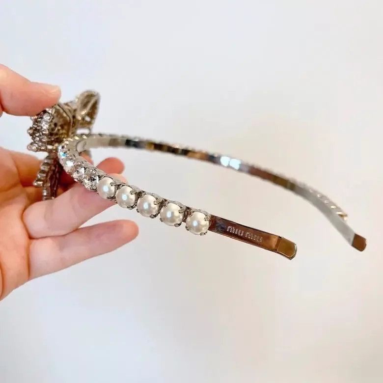 Miu Miu MIU MIU Crystal Pearl Headband Used Size ONE SIZE - 3 Thumbnail