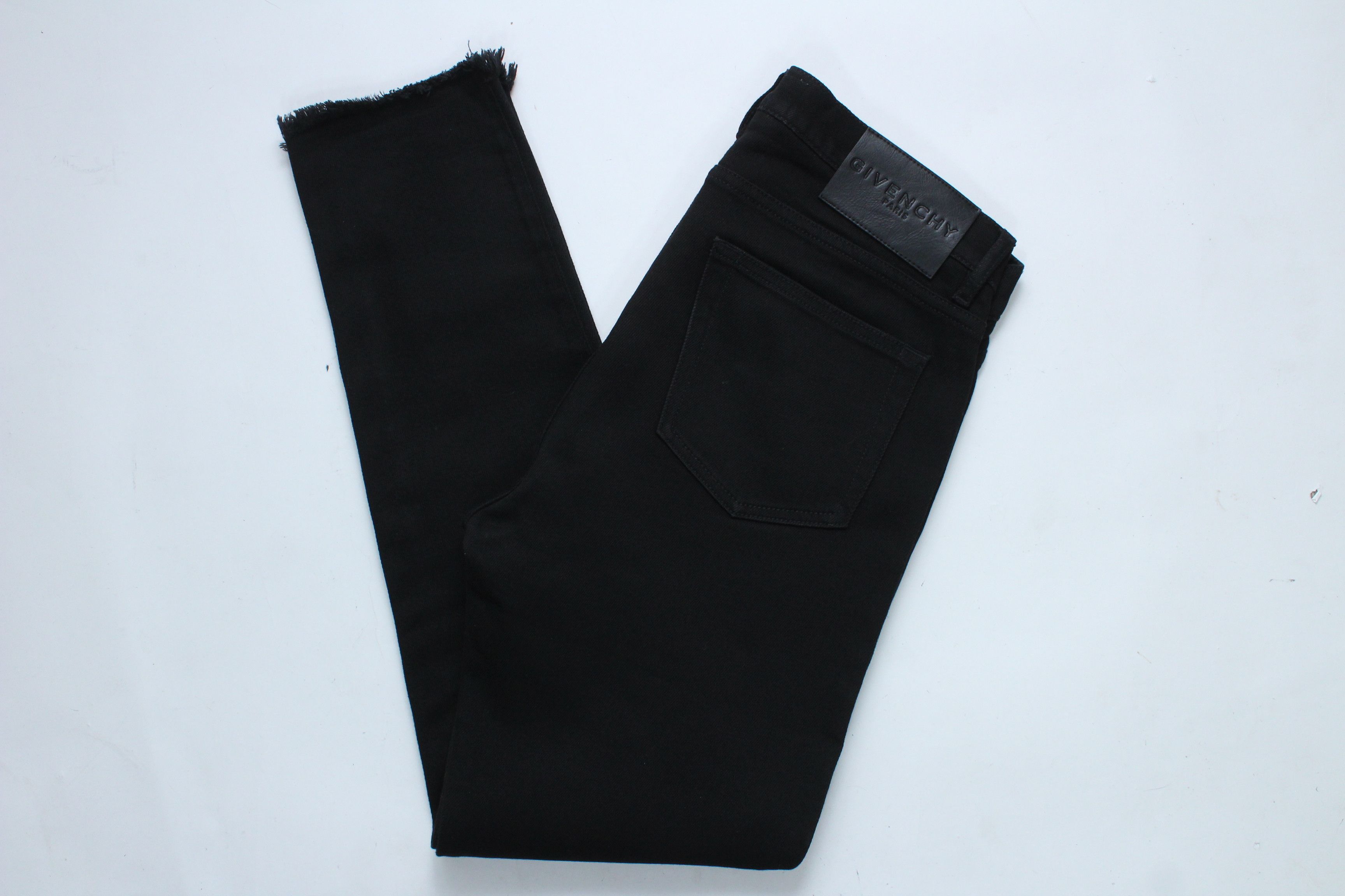 Givenchy Givenchy Black Slim Fit Jeans with Raw Hem Detail Size US 29 - 1 Thumbnail