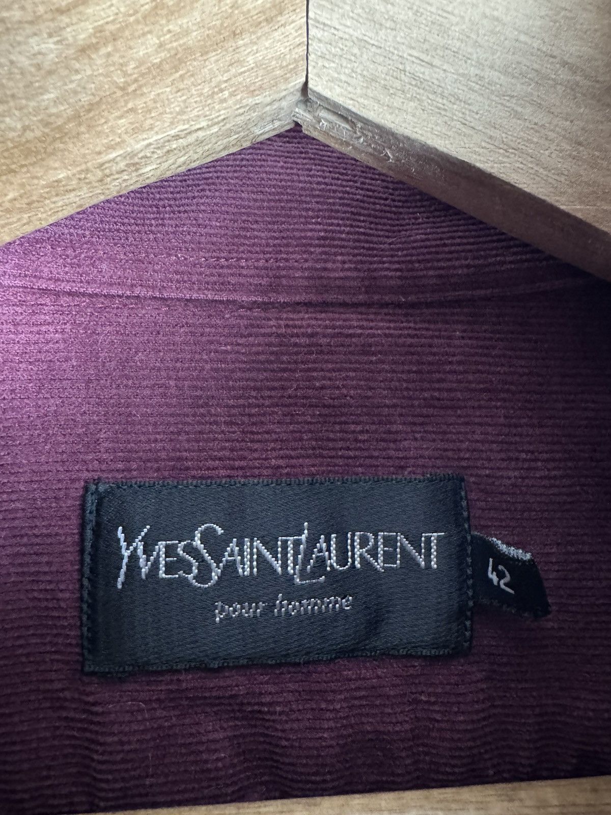 Designer Vintage 90s Yves Saint Laurent YSL Corduroy Button Up Size US L / EU 52-54 / 3 - 3 Thumbnail