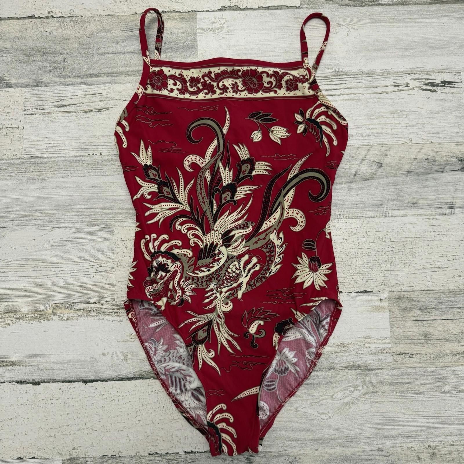 Jantzen 90s Vintage Janzten Dragon Swimsuit Size 8 Size ONE SIZE - 1 Thumbnail