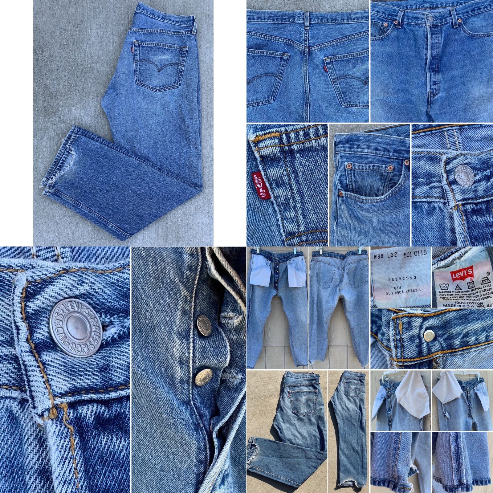 Vintage VINTAGE Levi’s 501 Jeans Button Fly Made In USA Size W38 L32 Measure 36 X 31.5 Blue 1980s Mens Jeans Size US 36 / EU 52 - 8 Thumbnail