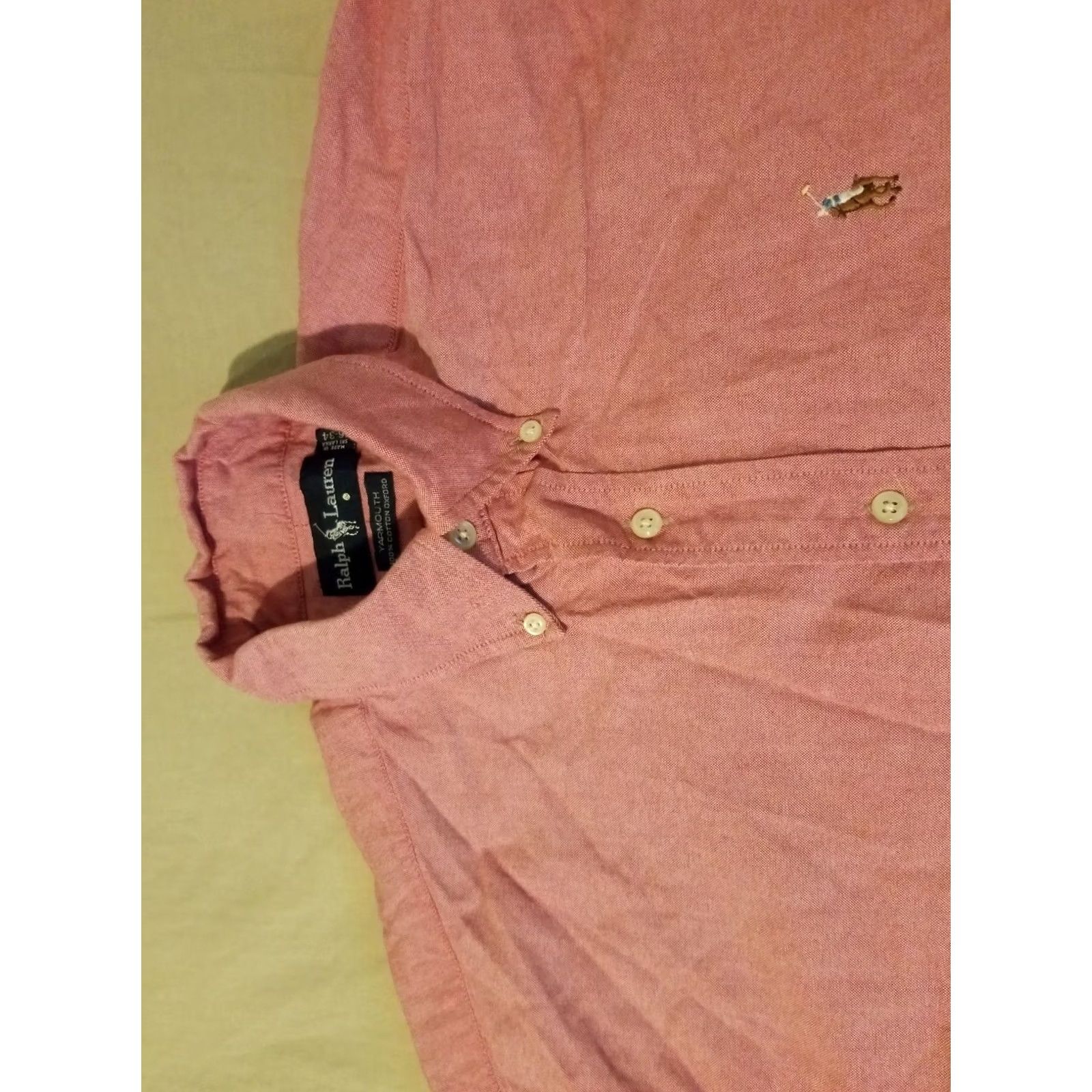 Polo Ralph Lauren VINTAGE not included; just: Polo Ralph Lauren Dress Shirt Mens 16 Pink Cotton Button Collar Long Sleeve Classic 16 in Regular 34 Size 42R - 2 Thumbnail
