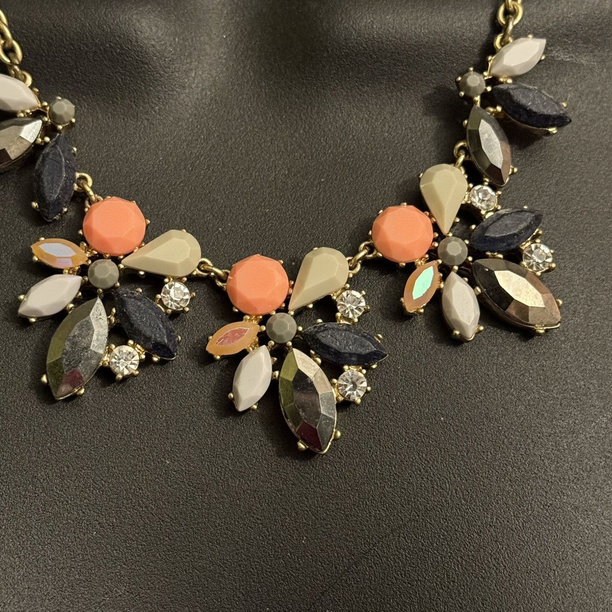 J.Crew J.Crew gold multicolor rhinestone floral statement necklace Size ONE SIZE - 2 Thumbnail