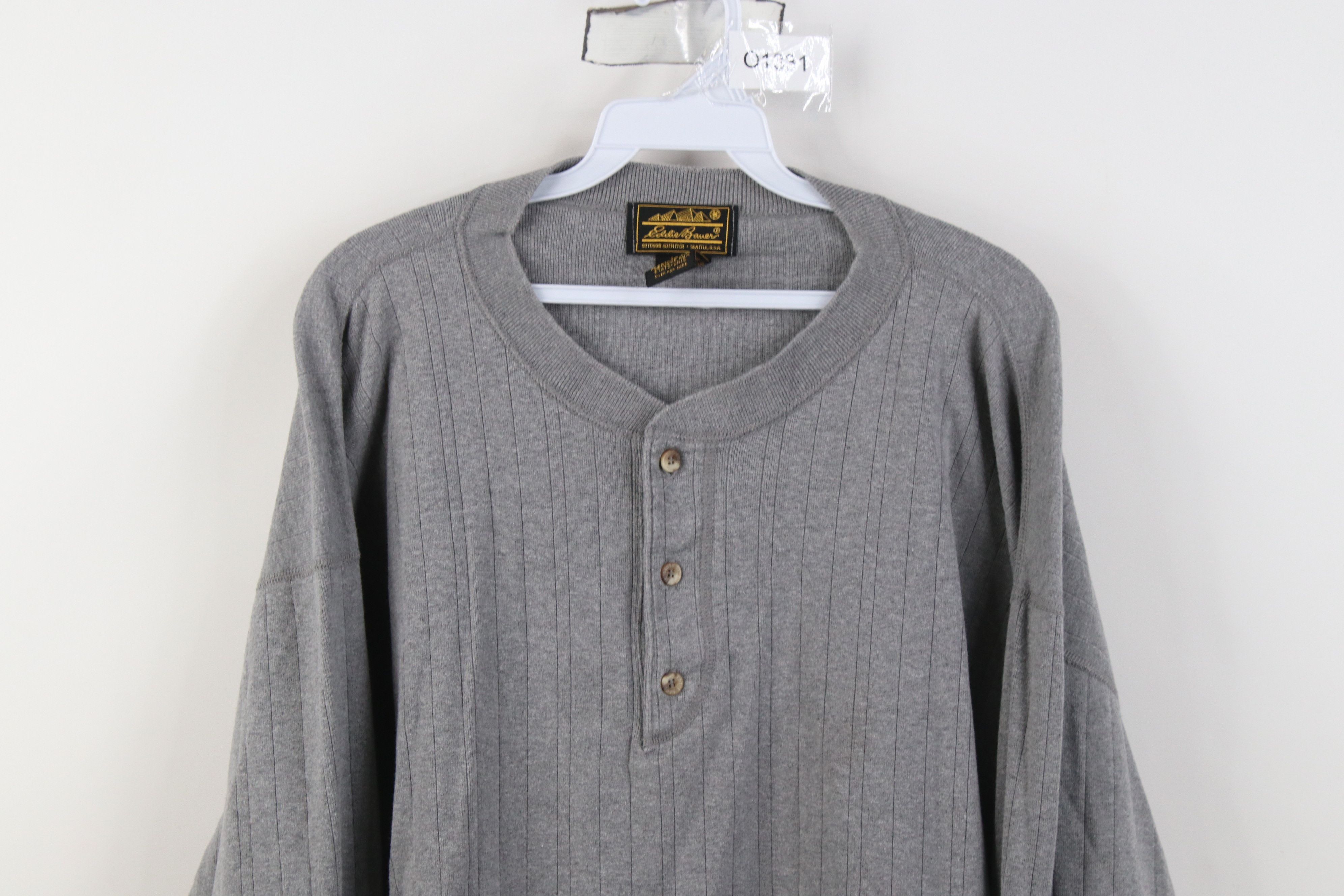 Eddie Bauer Vintage 90s Eddie Bauer Knit Long Sleeve Henley T-Shirt USA Size US XL / EU 56 / 4 - 2 Thumbnail