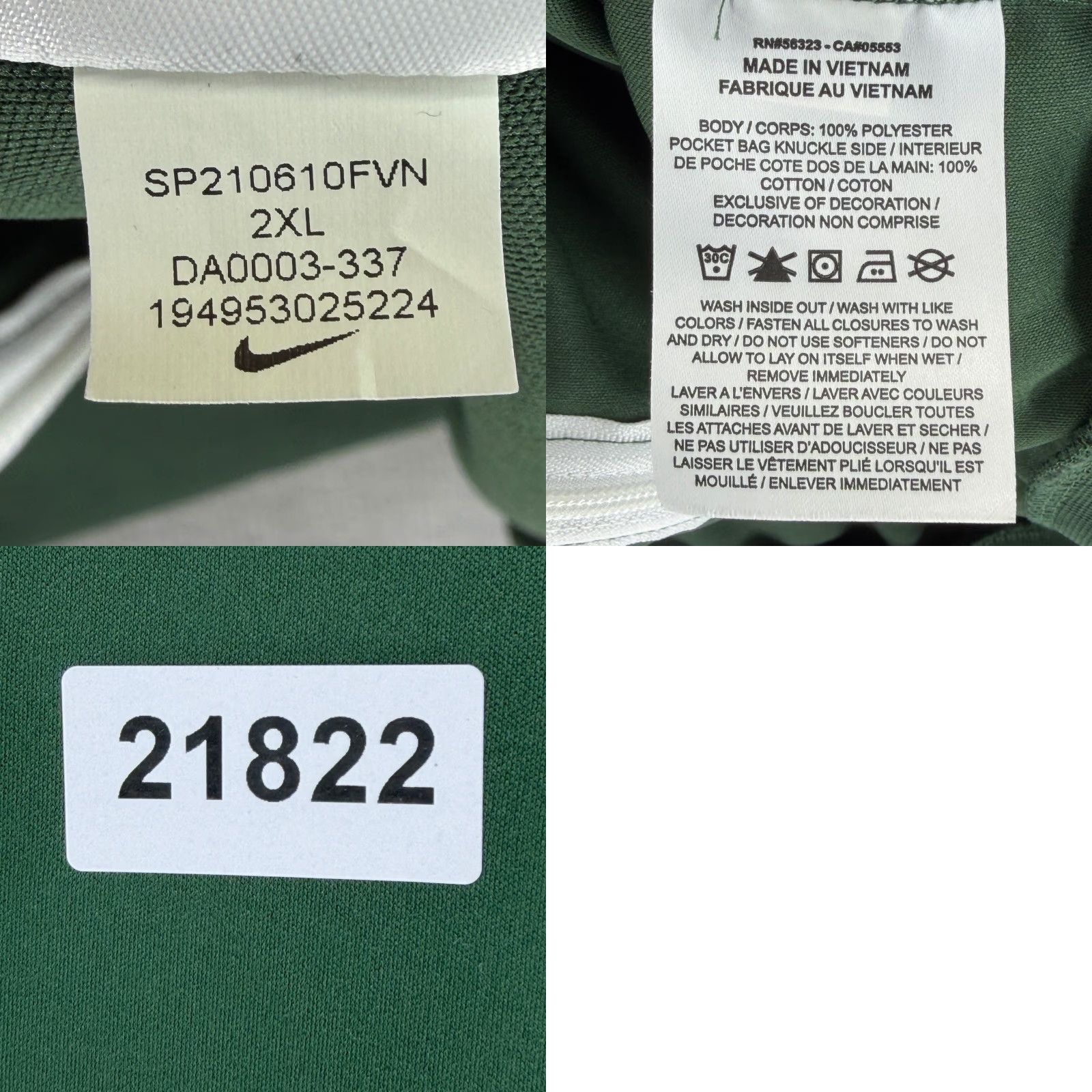 Nike Nike Sportswear Tribute Track Jacket Mens 2XL Green Full Zip Jacket Featured DA0003-337 Size US XXL / EU 58 / 5 - 8 Thumbnail