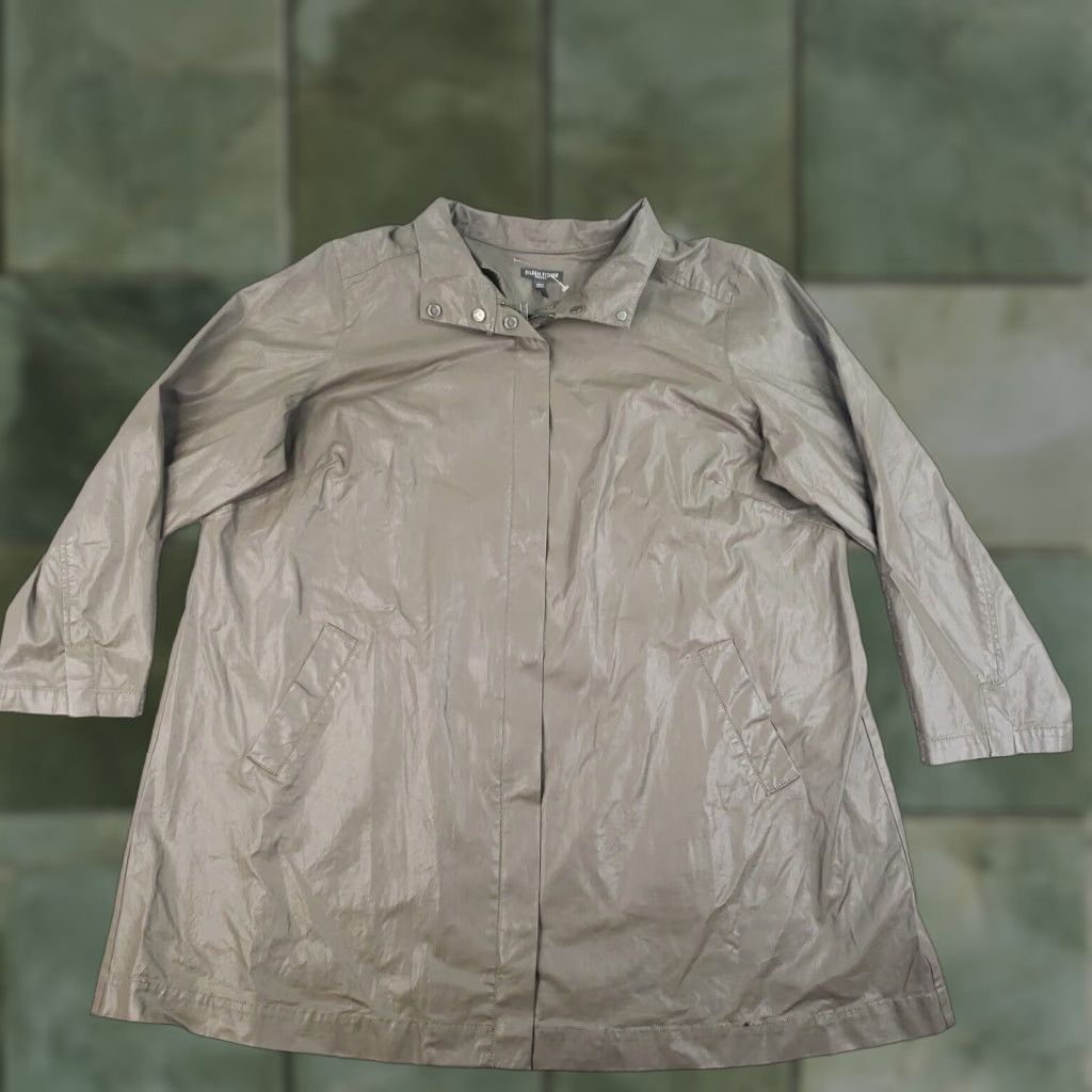 Eileen Fisher Eileen Fisher Jacket Women 2X Green Full Zip Lightweight Stretch Sheen Business Casual Travel Size XXL / US 16-18 / IT 52-54 - 1 Thumbnail