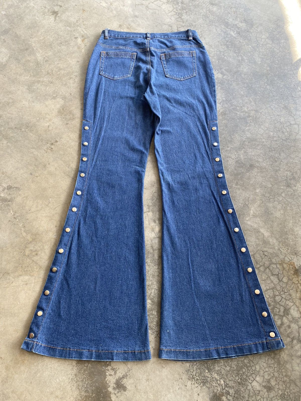 Japanese Brand Super Flare Jeans Japanese Mouth Valley Button Up Leg p175 Size 29" - 1 Thumbnail