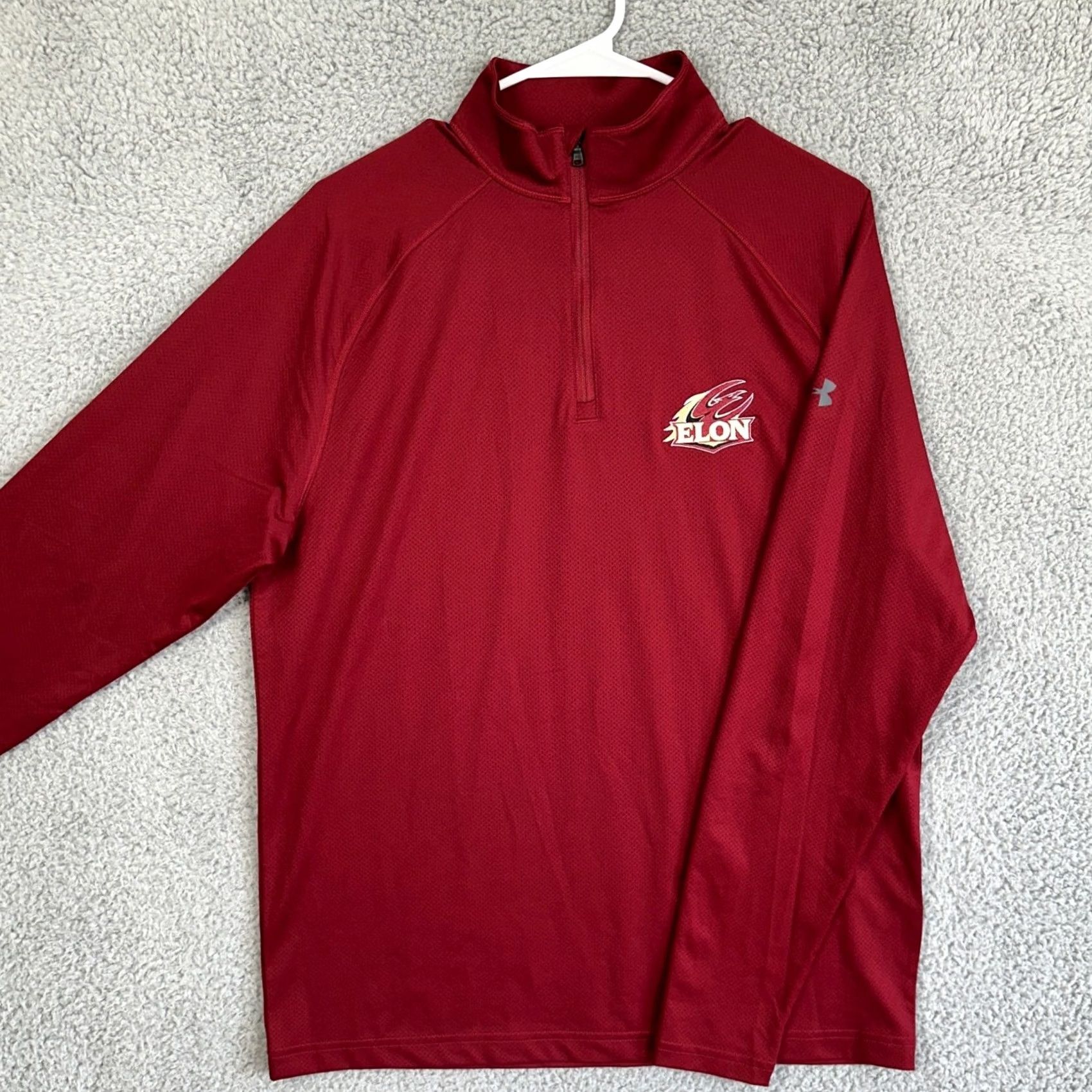 Under Armour Under Armour Sweatshirt Pullover Mens Medium Maroon 1/4 Zip Logo Breathable Outdoor Microfiber 92% Polyester 8% Spandex Size US M / EU 48-50 / 2 - 2 Thumbnail