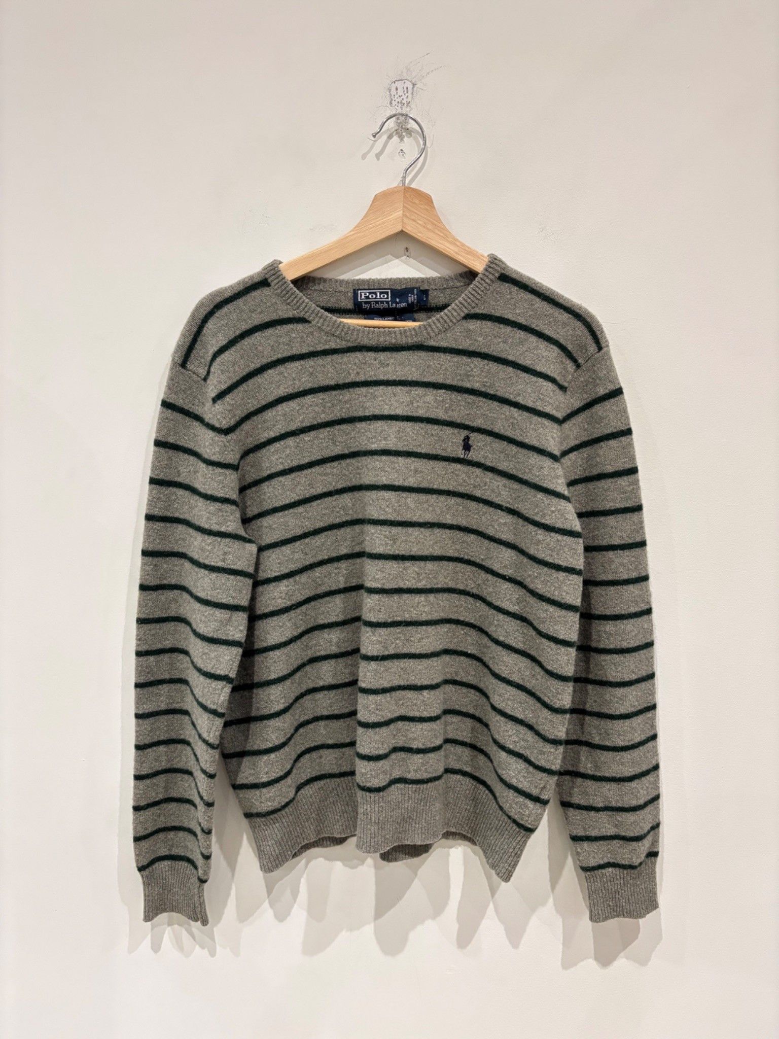 Ralph Lauren Polo Ralph Lauren Y2K Grey Striped Crewneck Size US L / EU 52-54 / 3 - 1 Thumbnail