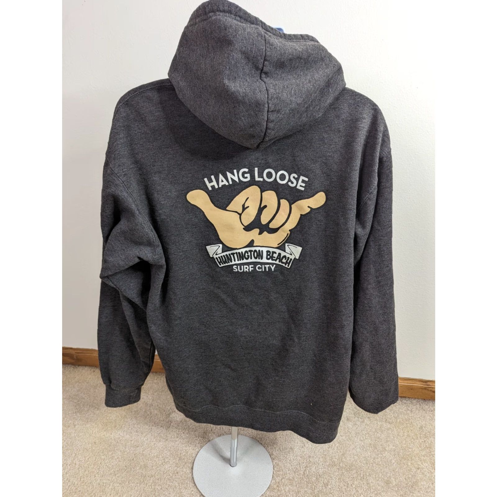 Vintage VINTAGE Hang Loose California Huntington Beach Full Zip Hoodie Mens Large Gray Size US L / EU 52-54 / 3 - 3 Thumbnail