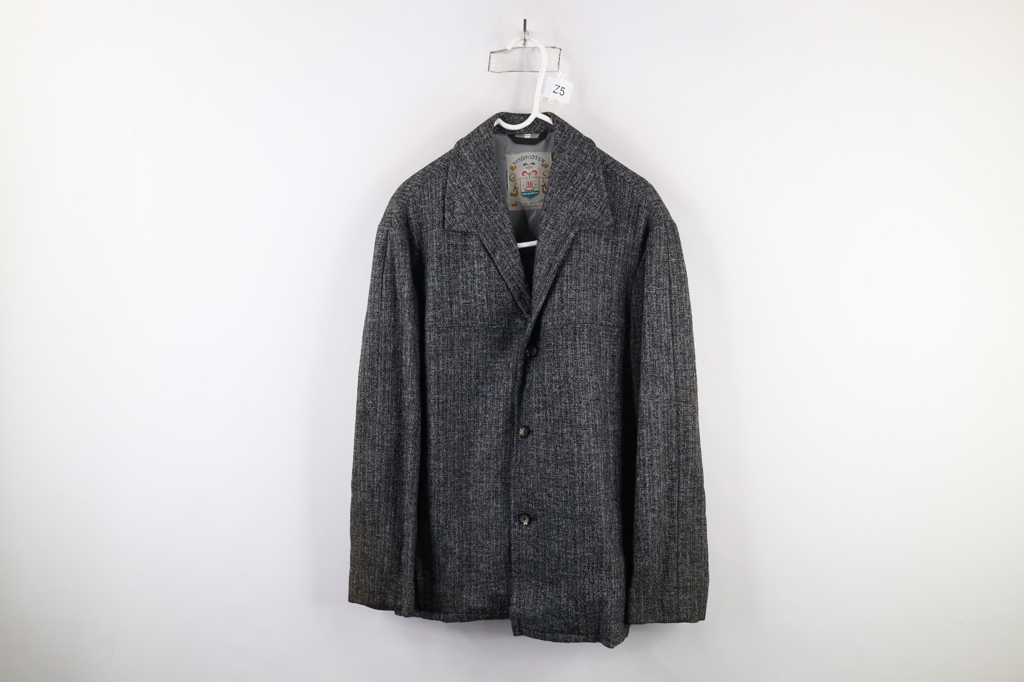 Vintage Vintage 60s 70s Norwegian Wool Tweed Blazer Jacket Gray Size US XL / EU 56 / 4 - 1 Thumbnail