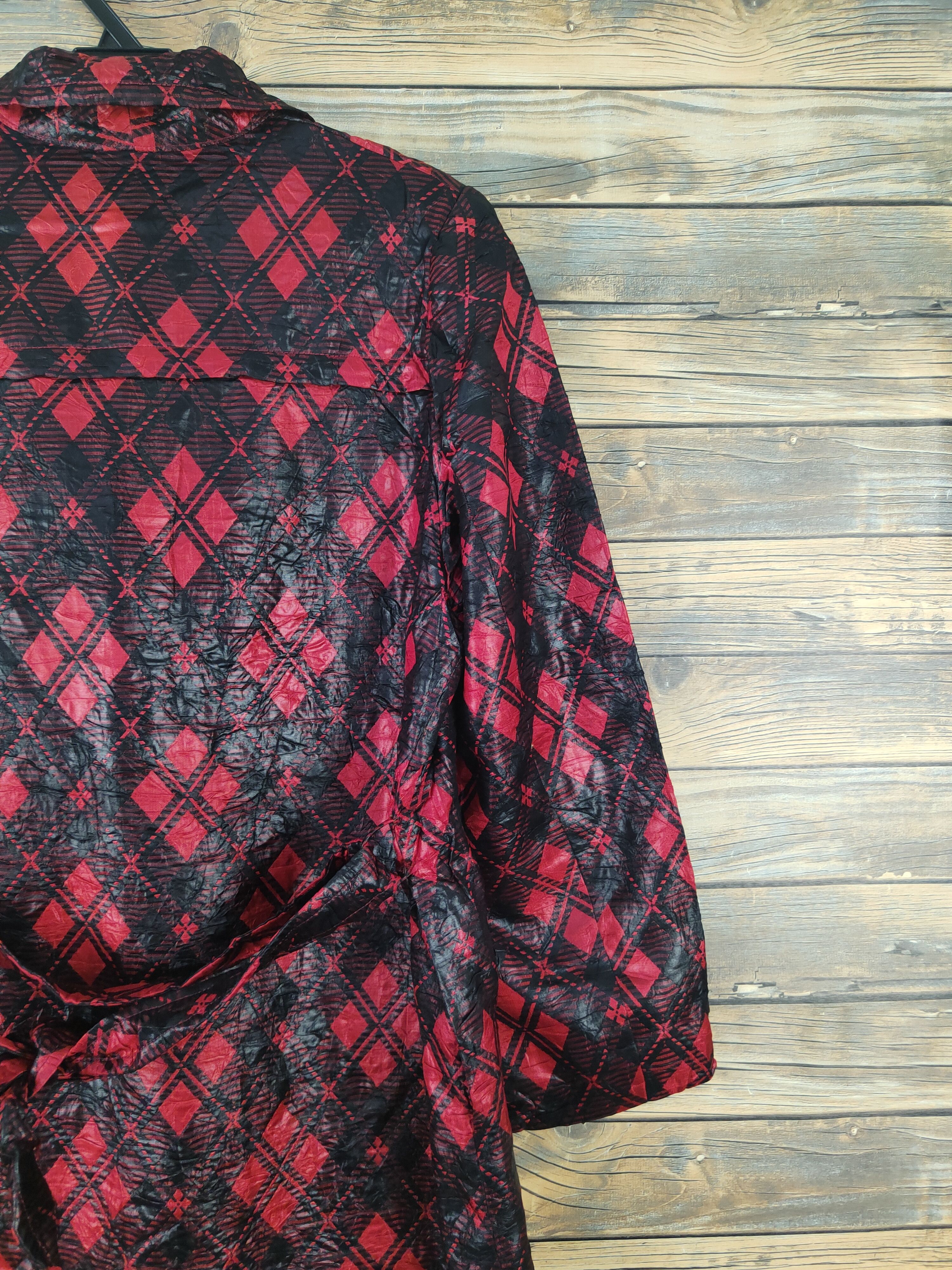 Japanese Brand × Vintage Avant garde fashion by Japanese Brand Red Black Coats Size L / US 10 / IT 46 - 8 Thumbnail
