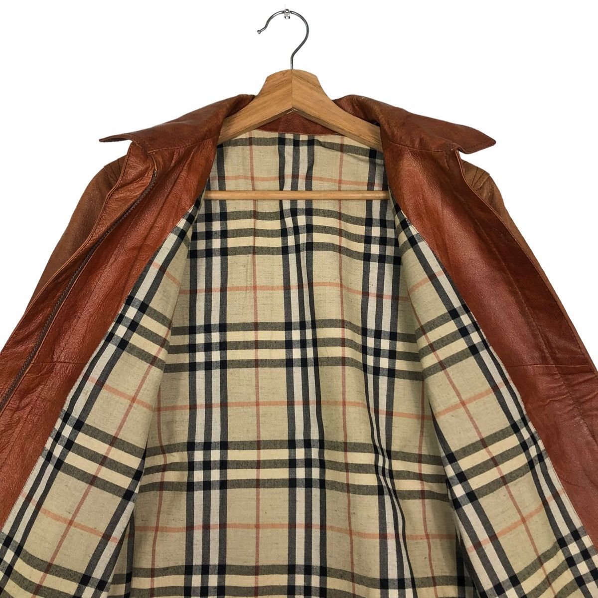 Japanese Brand 🔥Vtg Japanese Brand Genuine Leather Jacket Nova Check Size US M / EU 48-50 / 2 - 12 Thumbnail