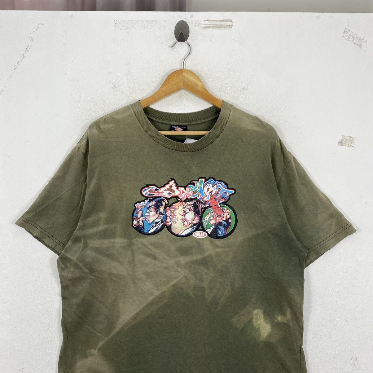 Vintage Vtg 1991 Conart Graffiti Tee Olive Green Streetwear L Size US L / EU 52-54 / 3 - 3 Thumbnail