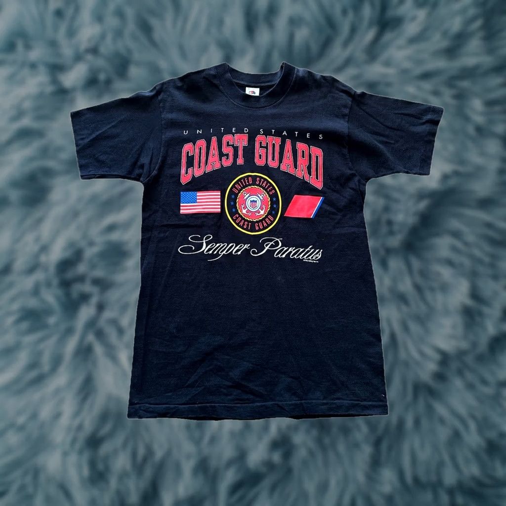 Fruit Of The Loom VINTAGE US Coast Guard Tee Size M Single Stitch Made In USA 90s Size US M / EU 48-50 / 2 - 1 Thumbnail