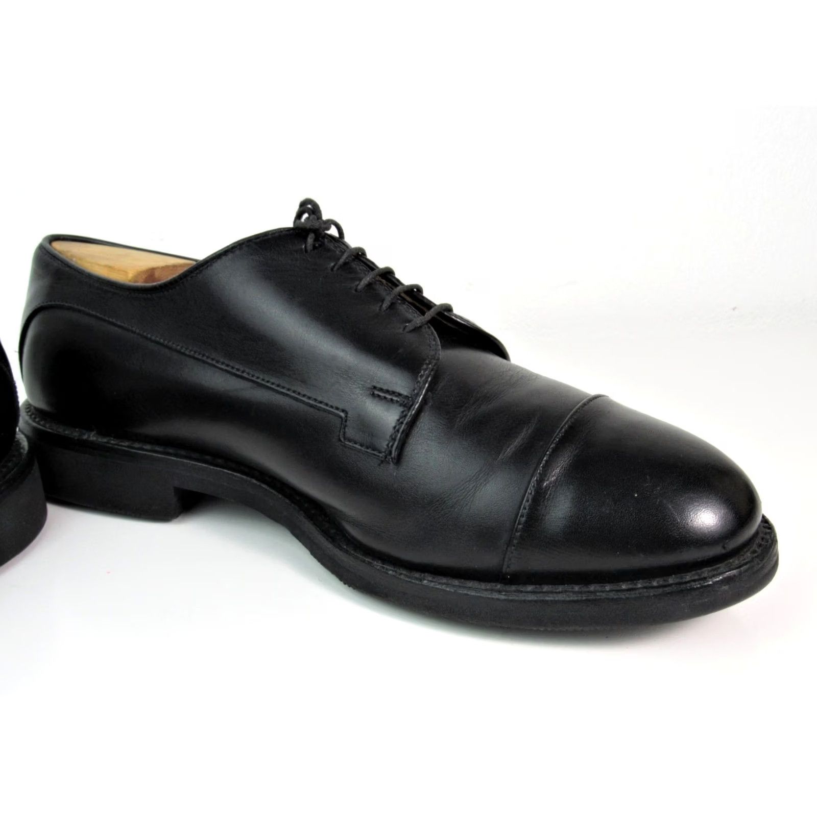 Allen Edmonds Allen Edmonds Bergland Black Leather Cap-Toe Lace-Up Oxford Shoes Mens Size 8.5D USA Size US 9 / EU 42 - 6 Thumbnail