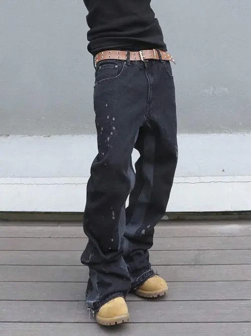 Japanese Brand Yukari x Asuka Wide leg Painted Y2k Design Jeans Size US 32 / EU 48 - 7 Thumbnail