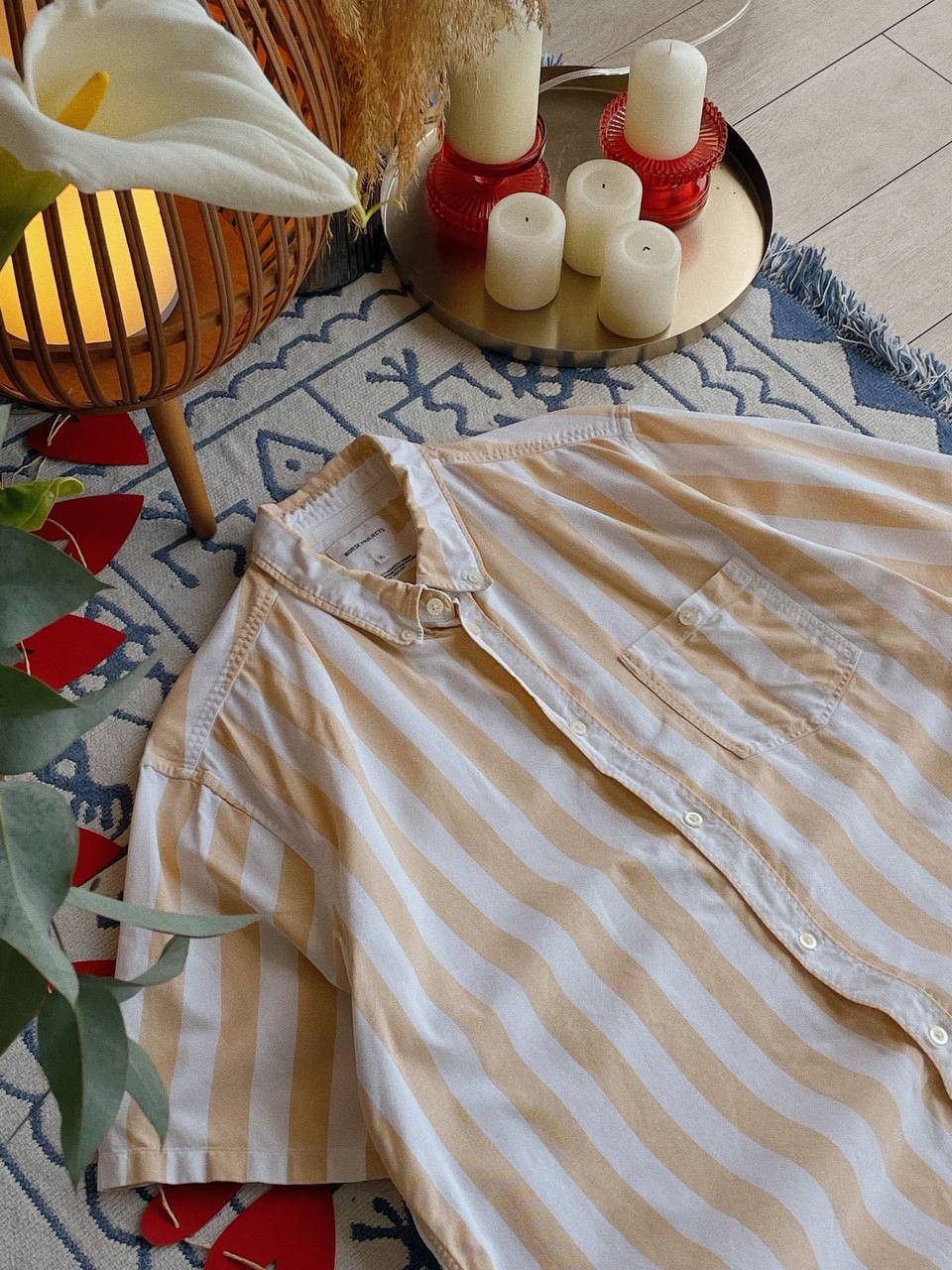 Norse Projects Norse Projects Theo Oxford Shirt Yellow Stripe Short Sleeve Size US XL / EU 56 / 4 - 2 Thumbnail