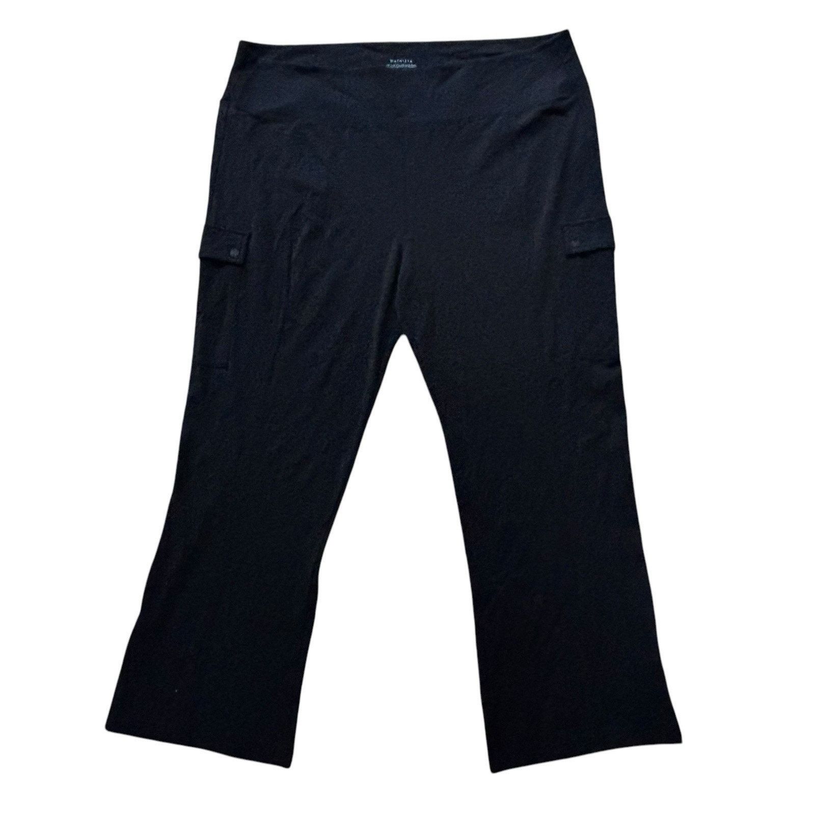 Athleta ATHLETA Delancey Straight Cargo Pant 3X Black Pull On Size 42" / US 20 - 1 Thumbnail