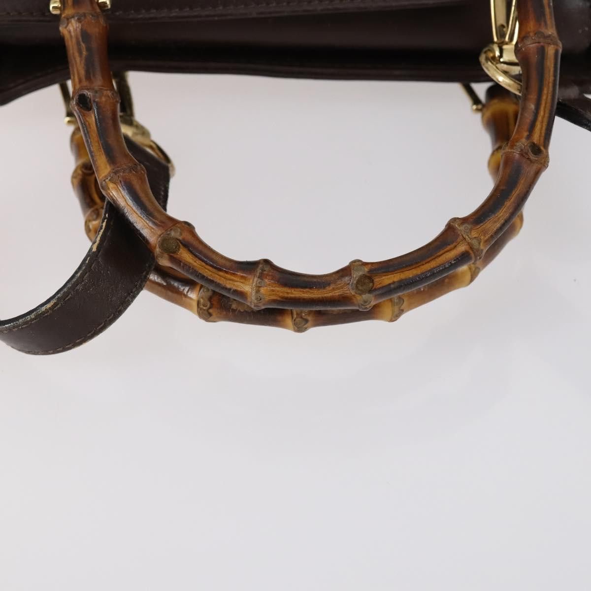 Gucci GUCCI Bamboo Handbag Leather Brown Size ONE SIZE - 9 Thumbnail