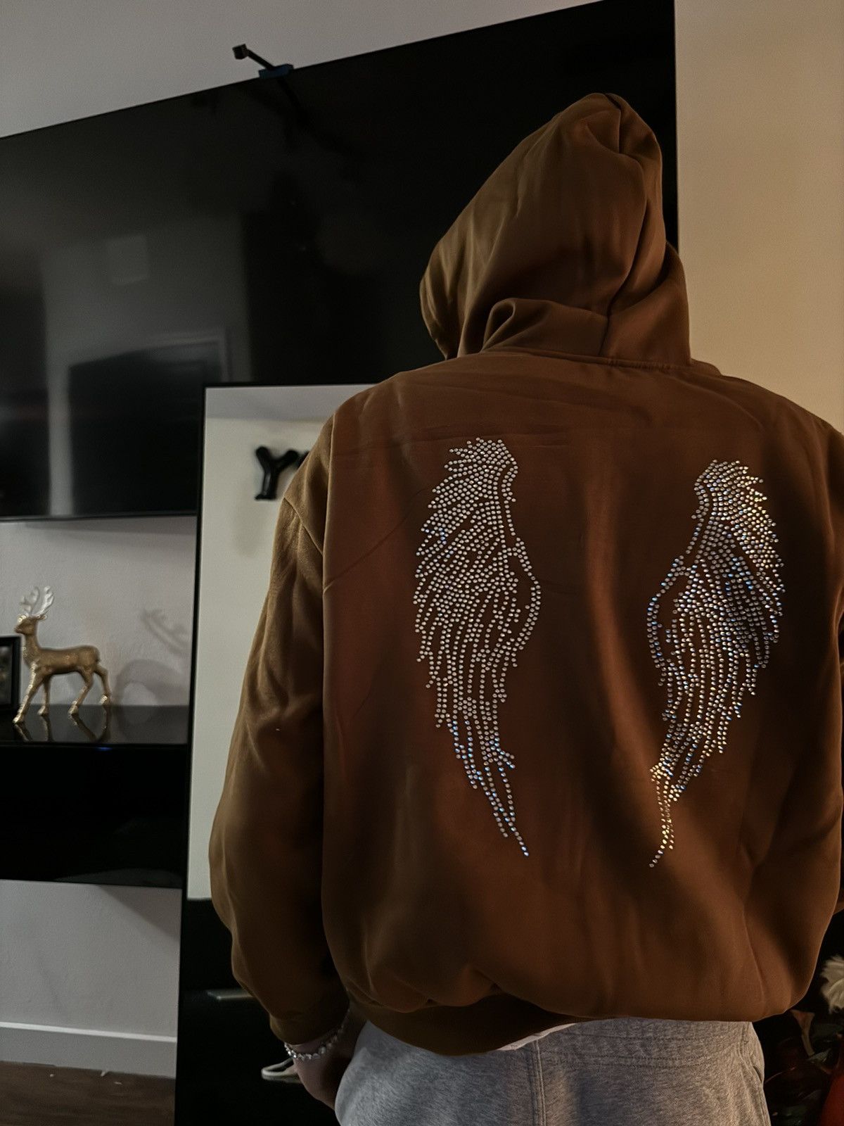 Vintage Rhinestones FXXK OFF And Wings Hoodie Size US M / EU 48-50 / 2 - 8 Thumbnail