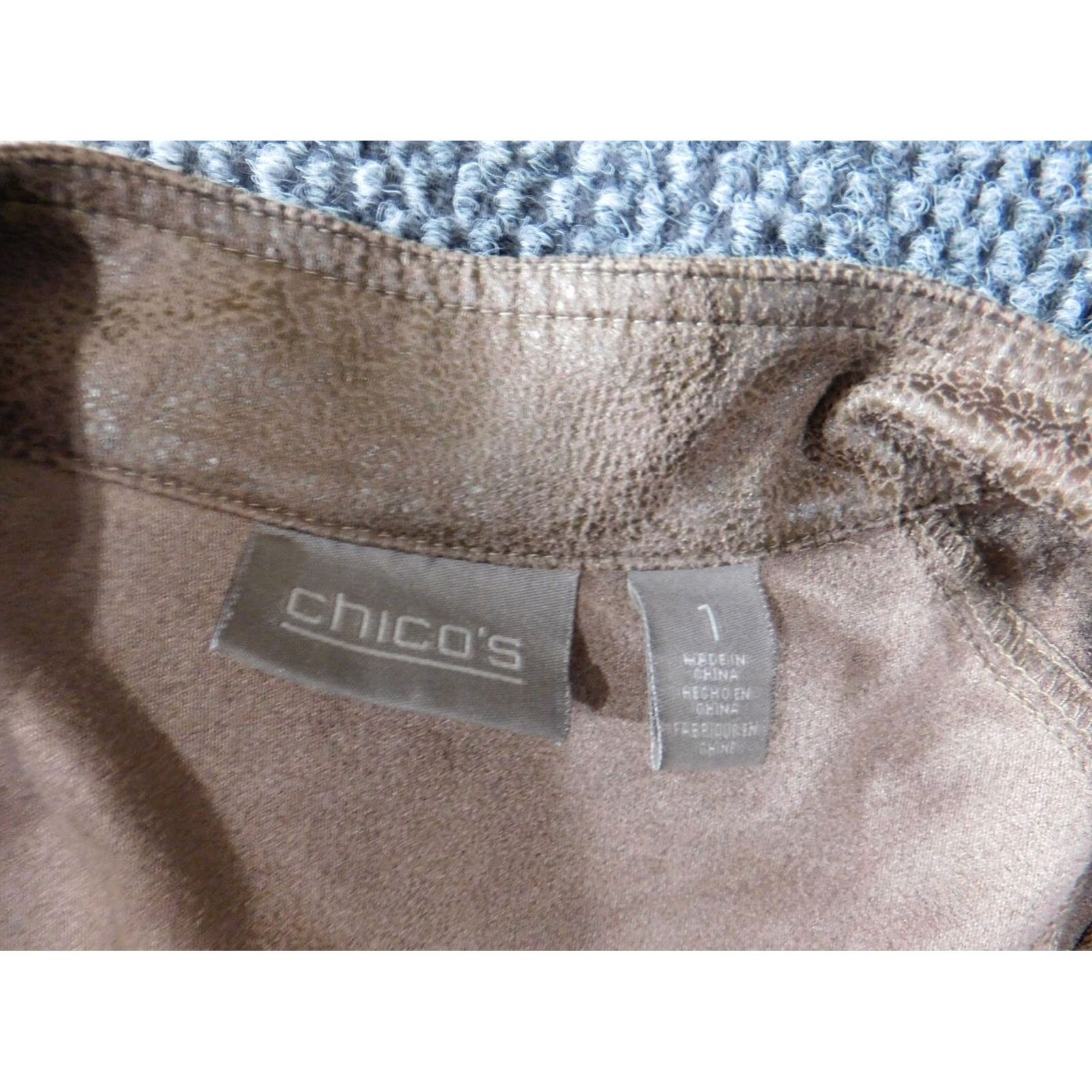 Vintage Chicos Jacket Womens Brown Open Casual Basic Jacket Long Sleeve Mid-Length Solid Pattern Fall Spring Designer Size XS / US 0-2 / IT 36-38 - 4 Thumbnail